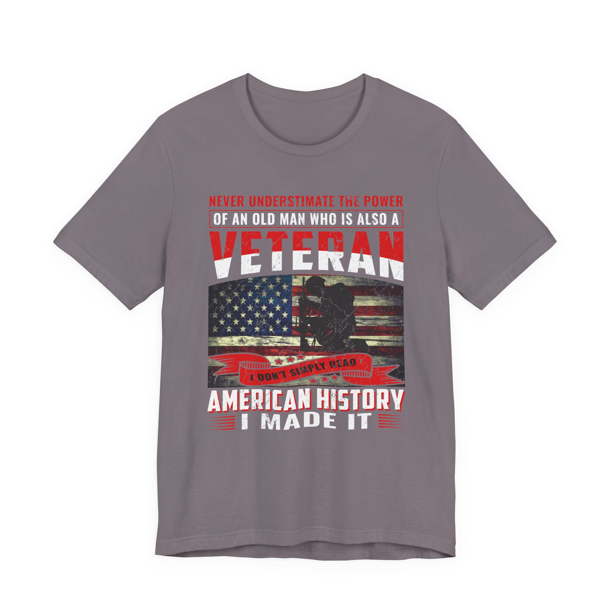 Veteran American flag T-Shirt I Made It Old Man Veteran Military Pride Unisex Cotton v32