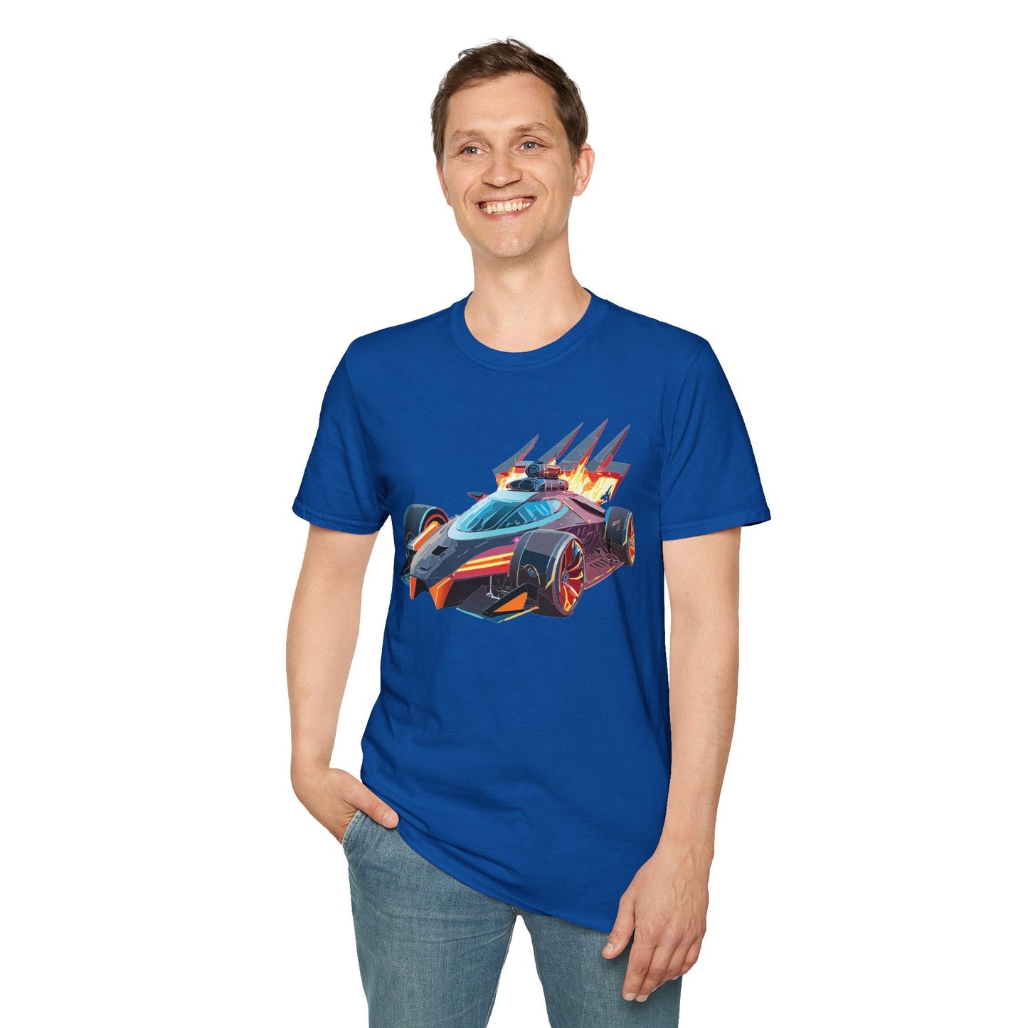 Car Graphic Unisex Cotto Softstyle Art Design with Hot Wheels Artwork Tee 6