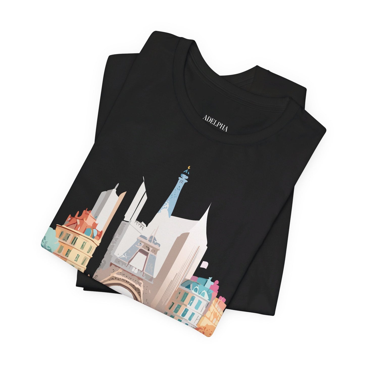 Paris Tourist Graphic Tee Unisex Jersey Short Sleeve Shirt by Adelpha Art Design Vintage Inspired