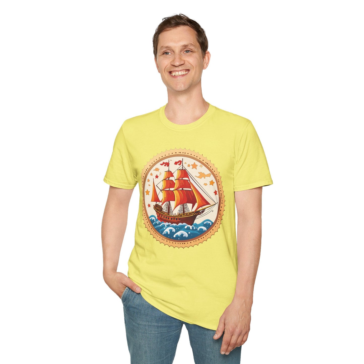 Ship T Shirts Frigate Vessel Tee Shirt Unisex Short Sleeve Gildan Softstyle 100 Percent Cotton