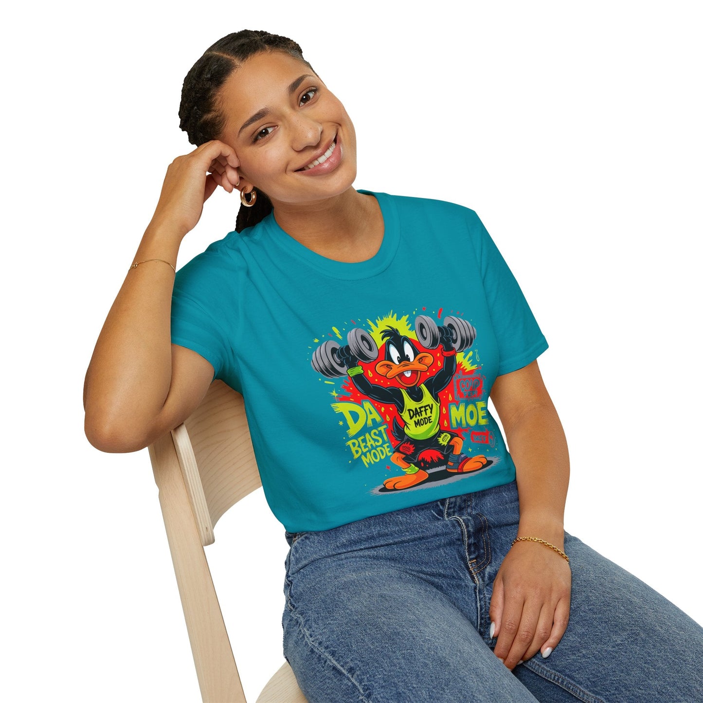 Unisex Cartoon T Shirt With Animation Design Funny Animals Tee Softstyle Gildan 64000