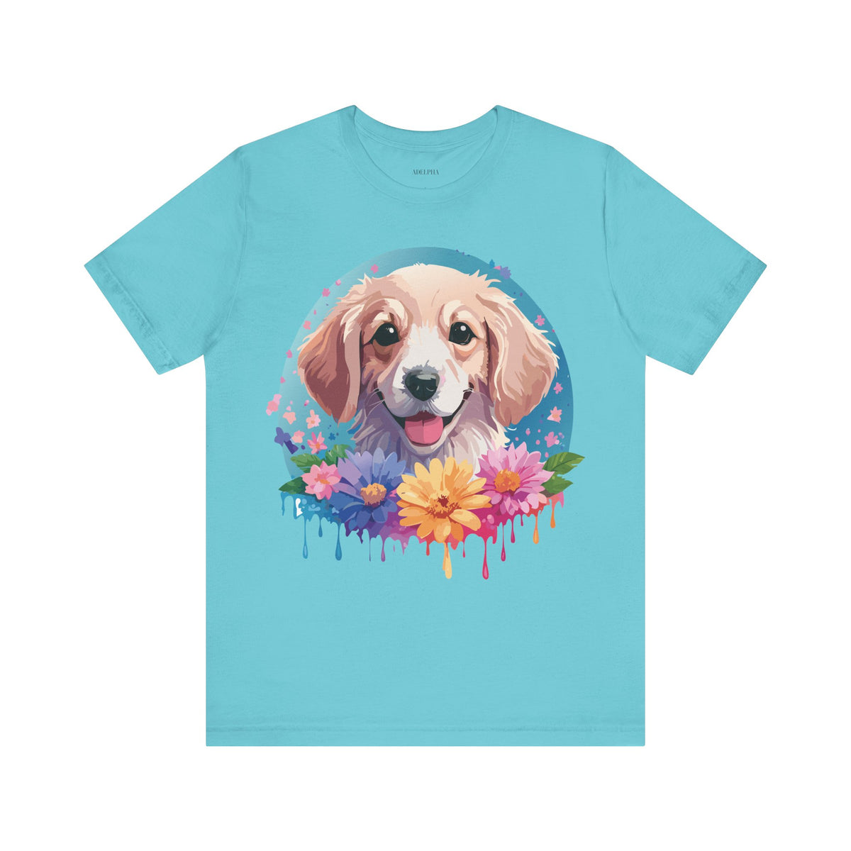Dog Graphic Unisex Cotton Bella+Canvas Tee with Art Animal Design e113