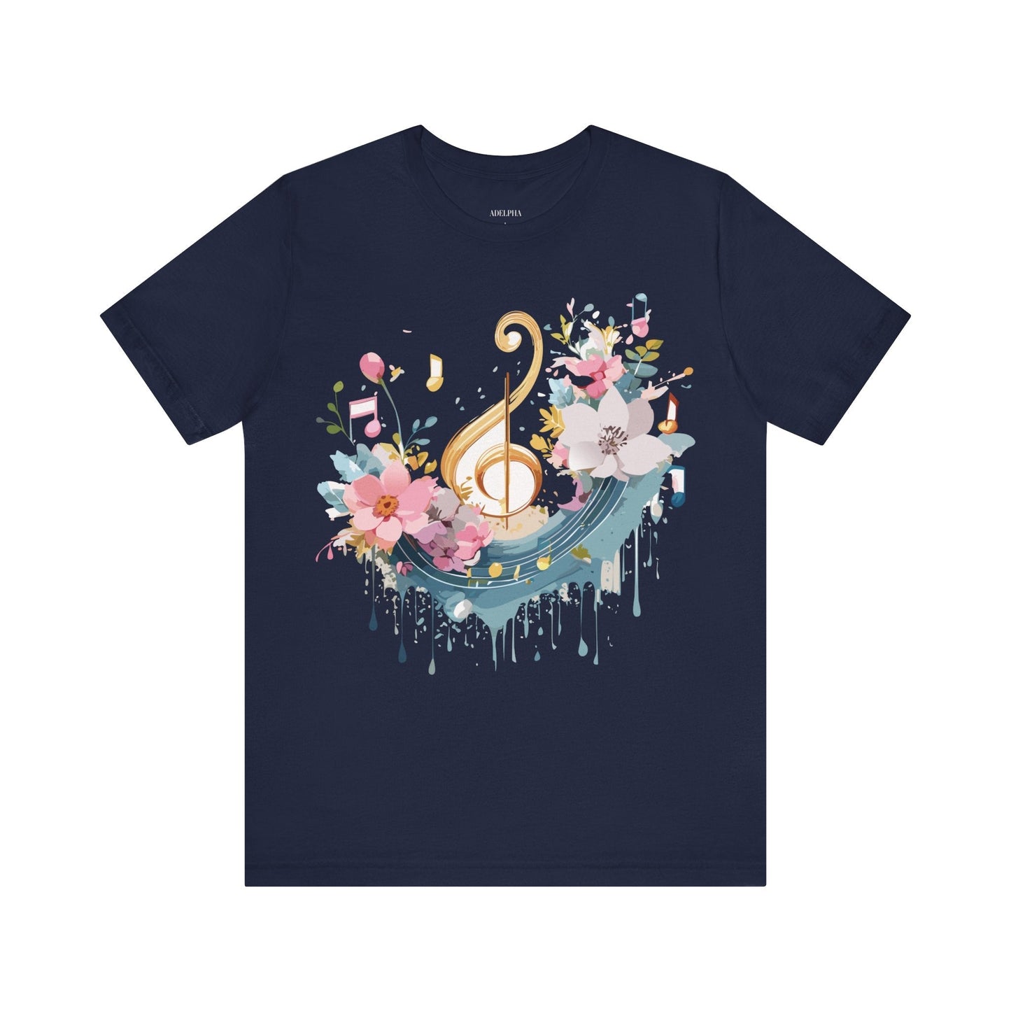Music Graphic Unisex 100 Cotton Vintage Art with Musical Elements Tee 65