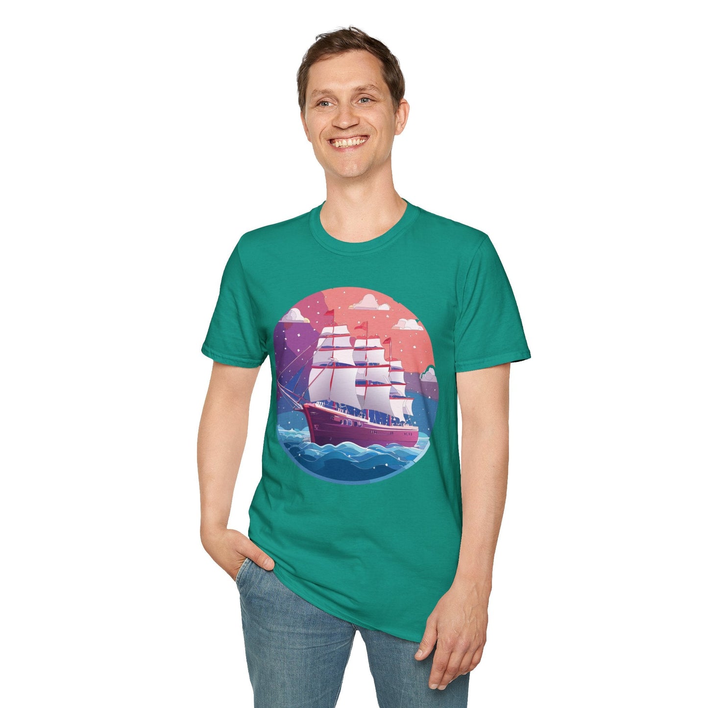 Unisex Gildan Softstyle 64000 T Shirt Ship Frigate Vessel Tee For Maritime Enthusiasts