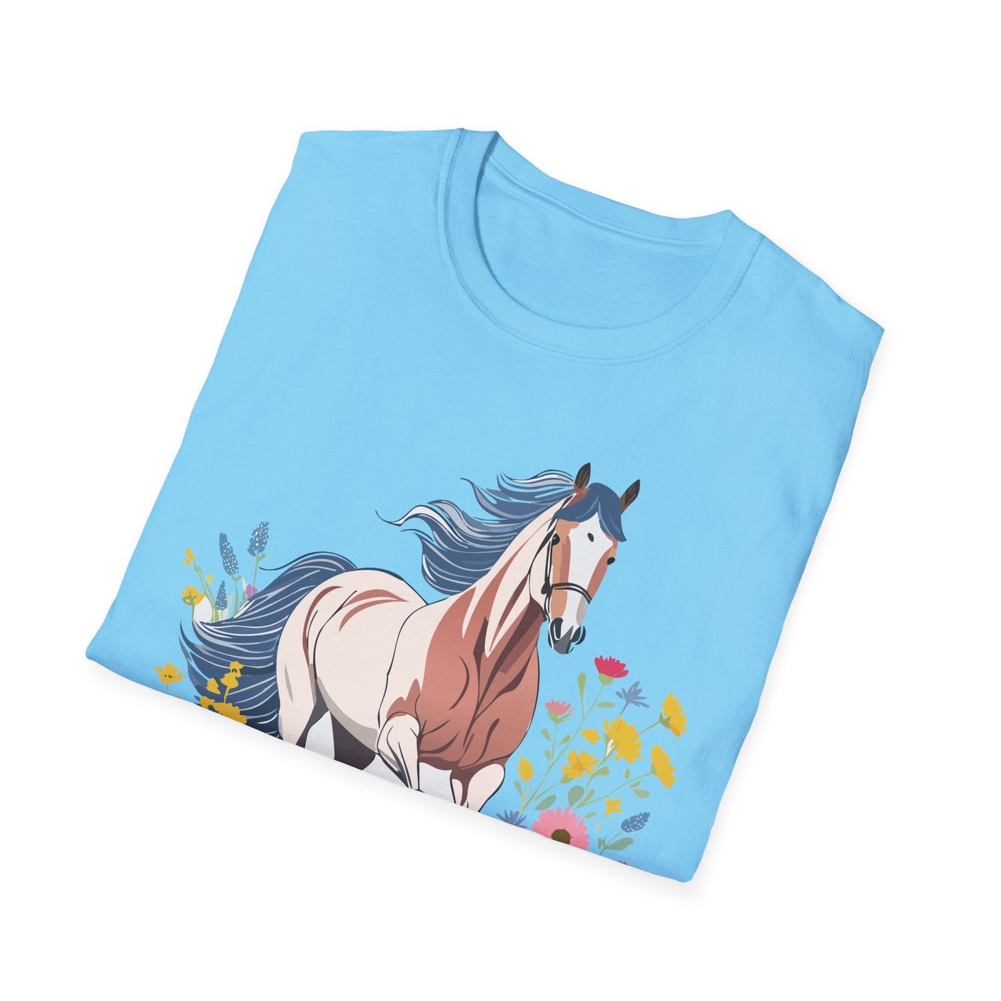 Unisex Horse Tee Softstyle Cotton Shirt With Animals Design Graphic