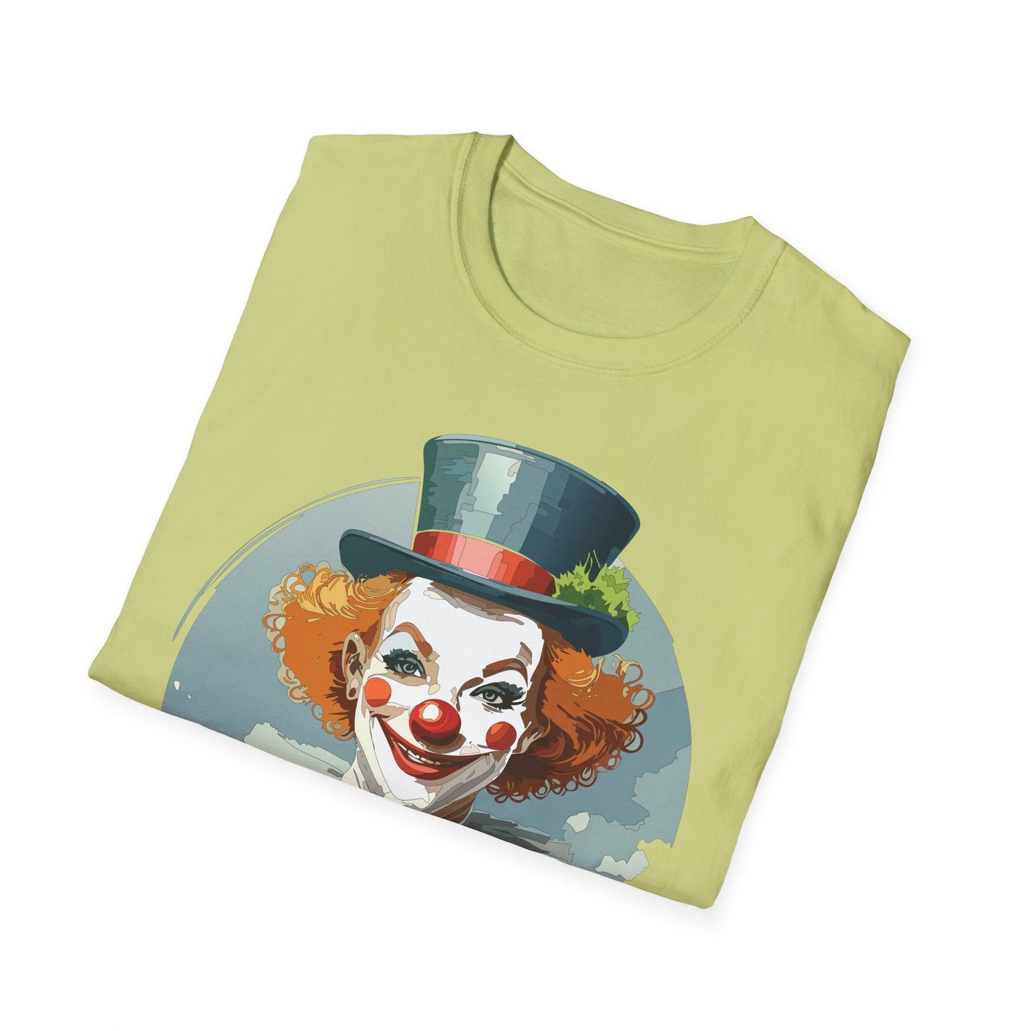 Unisex Clown Shirt Funny Man Circus Design Hundred Percent Ring Spun Cotton Gildan Softstyle Tee