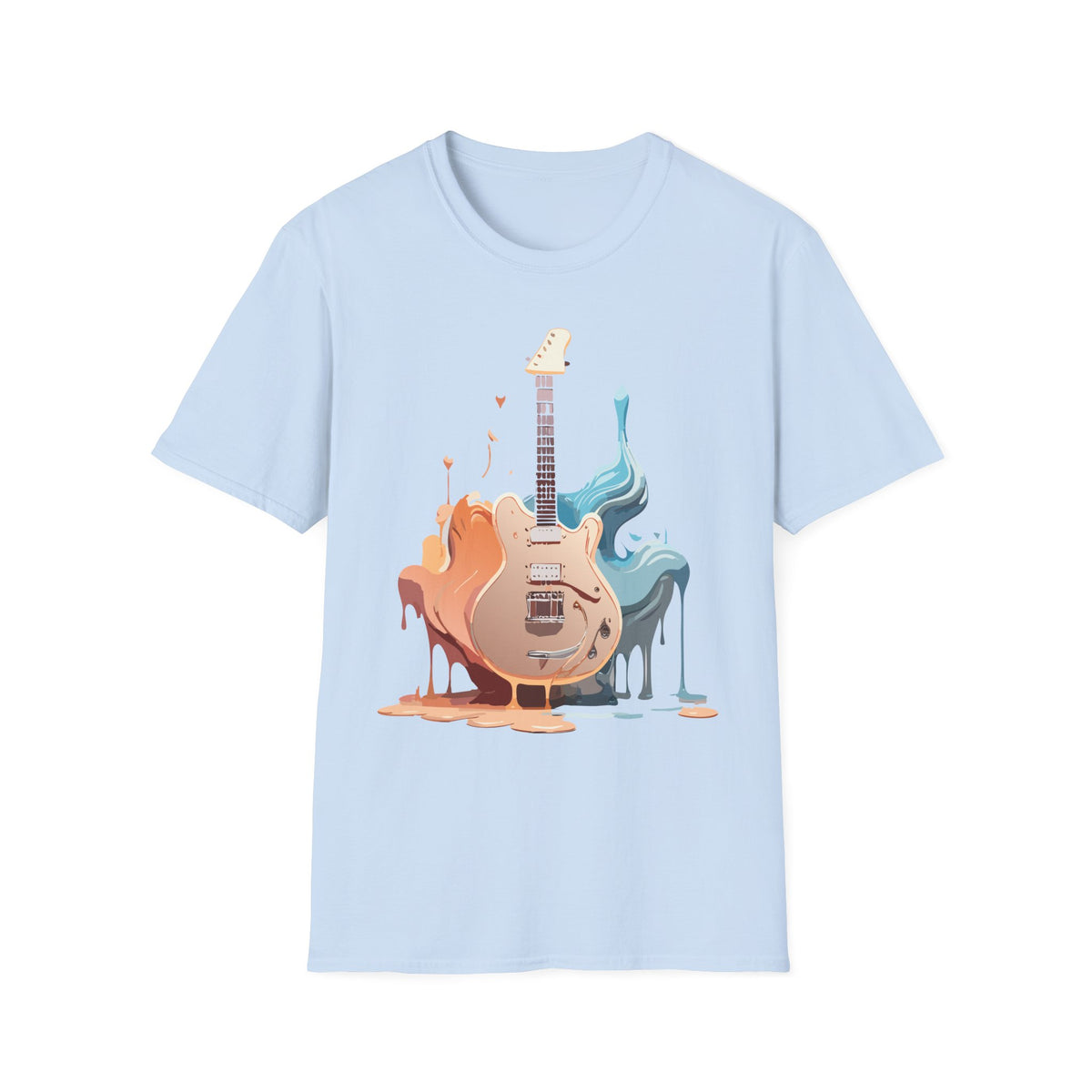 Liquid Paint Electric Guitar T-Shirt | Music Art, Colorful Guitar Tee