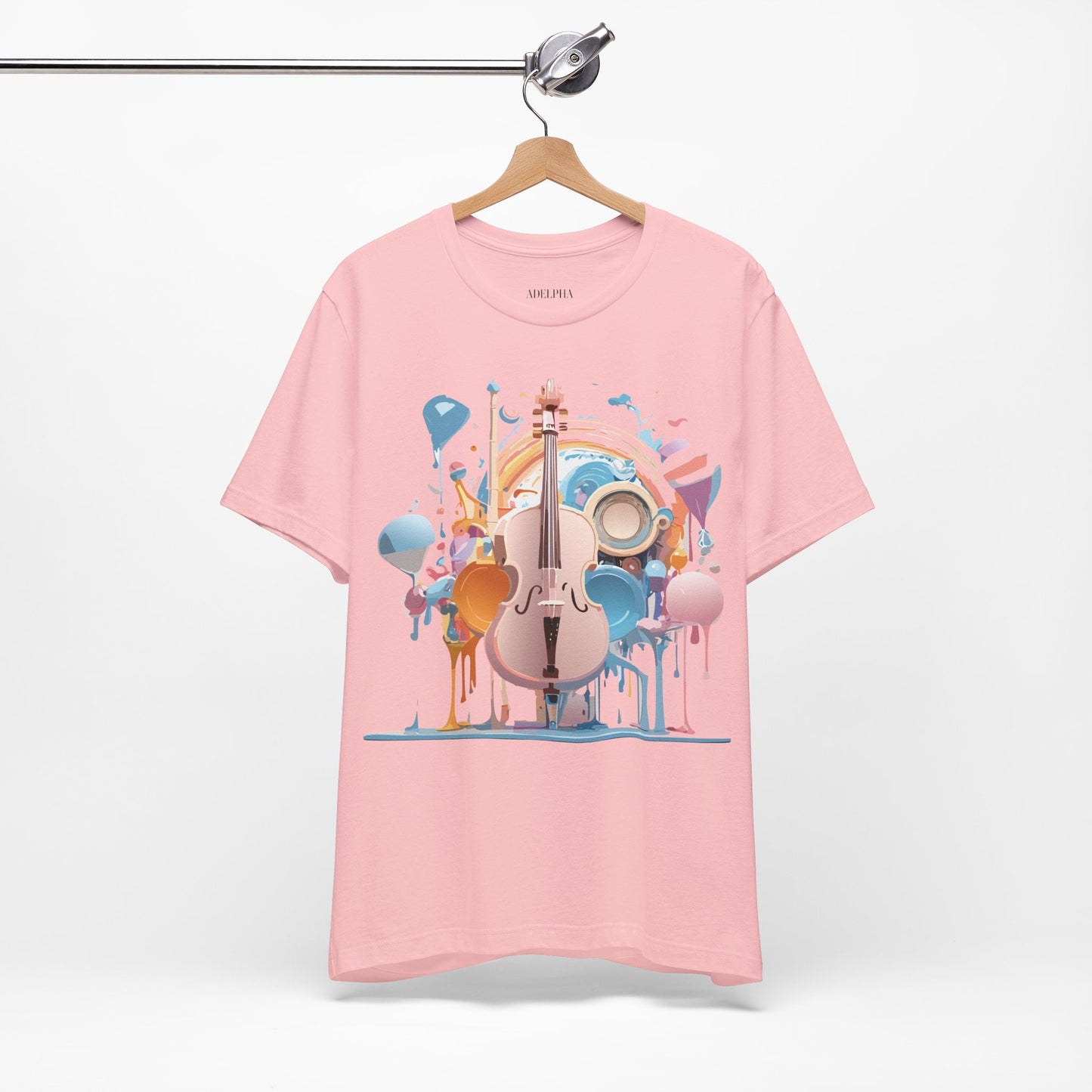 Music Graphic Unisex 100 Cotton Vintage Art with Musical Elements Tee 80