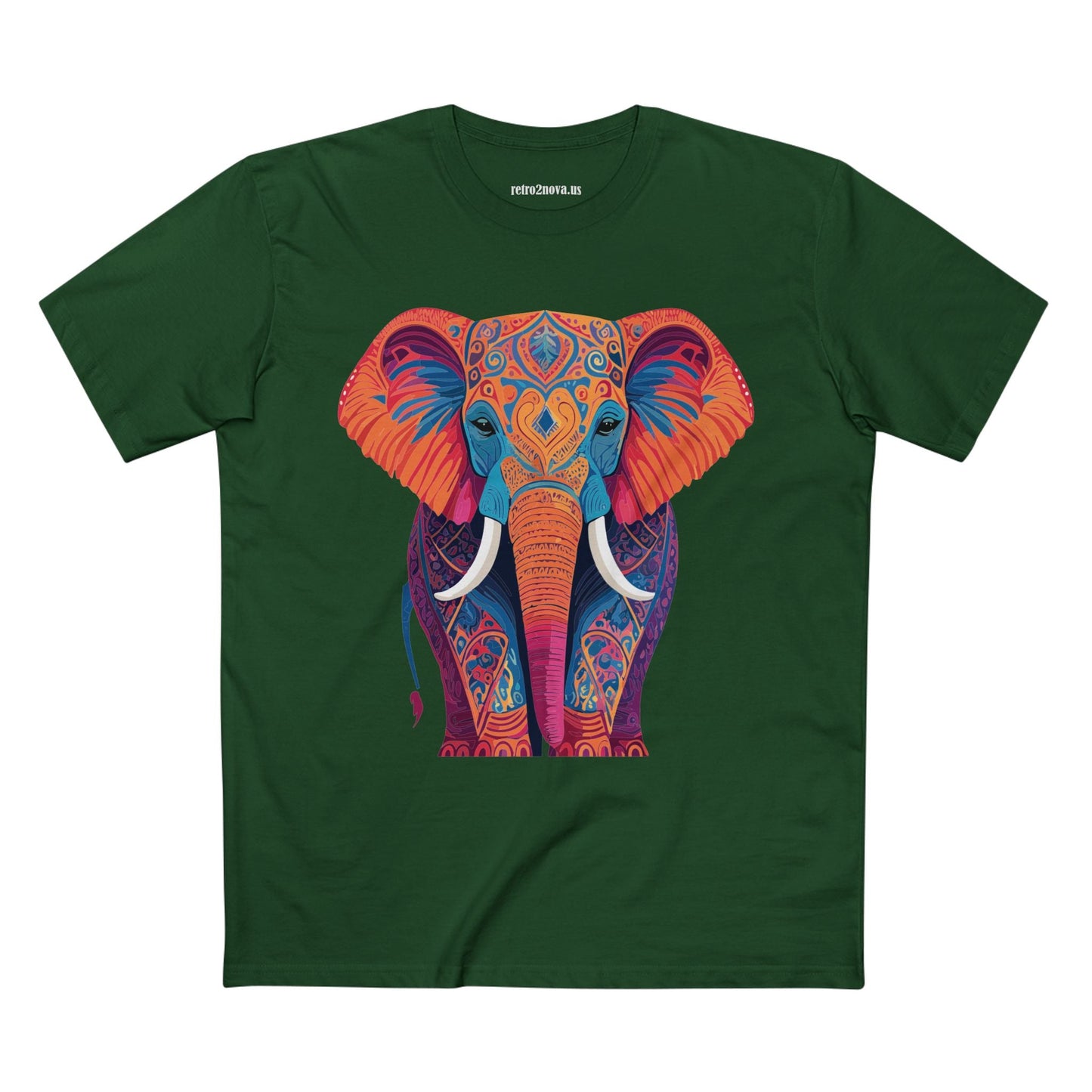 Unisex Elephant Shirt Premium Cotton Tee With Original Art Design By Retro2Nova Soft Breathable Everyday Comfort