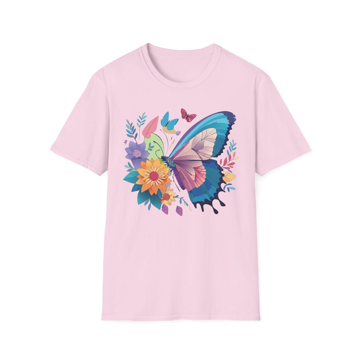 Watercolor Butterfly Floral Graphic Design Unisex 100 Cotton Gildan T-Shirt