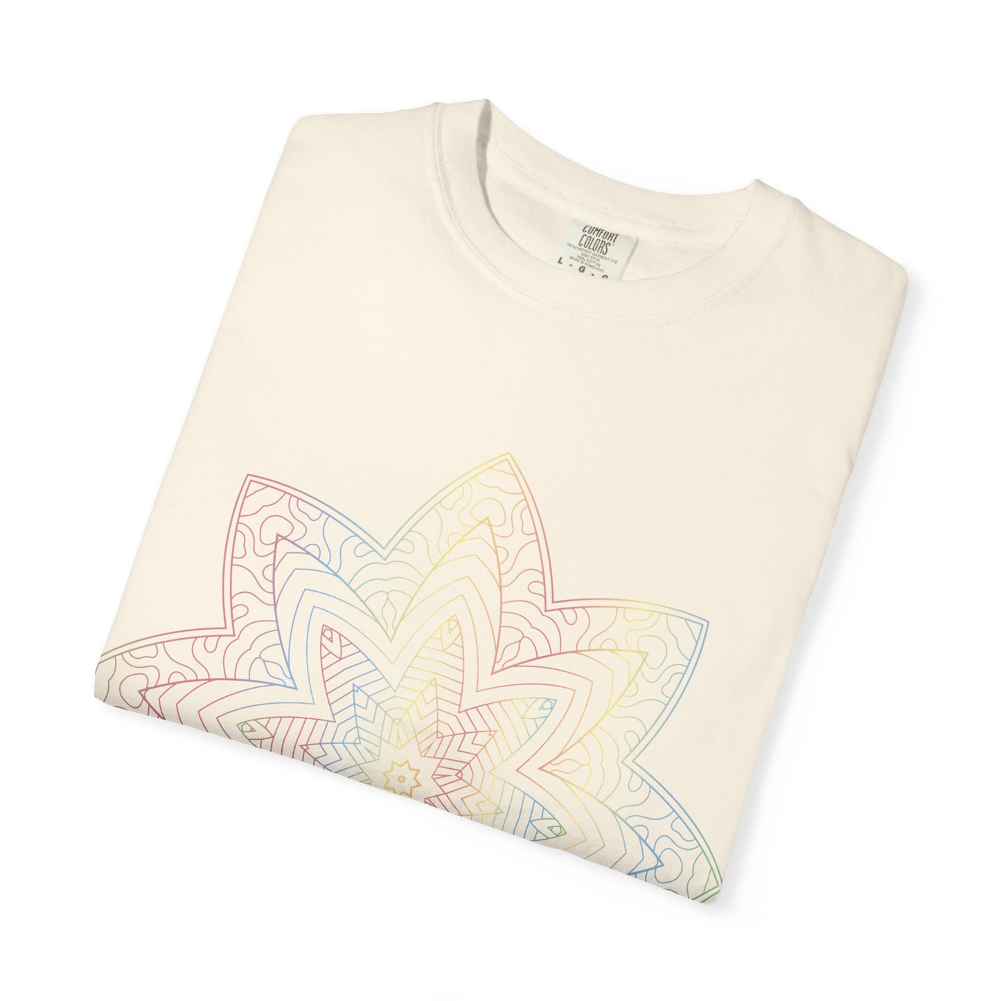 Unisex Garment Dyed Cotton T-Shirt with Mandala Graphic Design