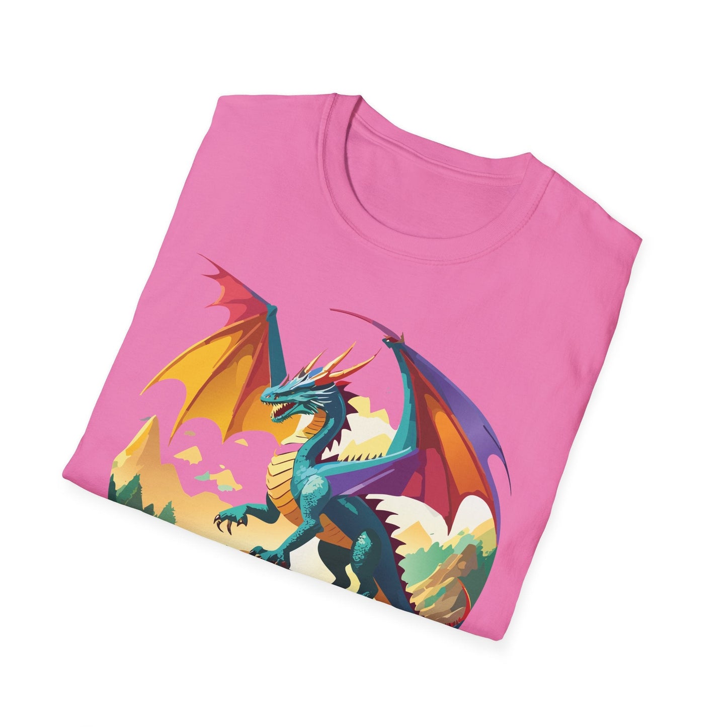Dragon Graphic Unisex Cotton Softstyle Art Design Tee With Animals 21