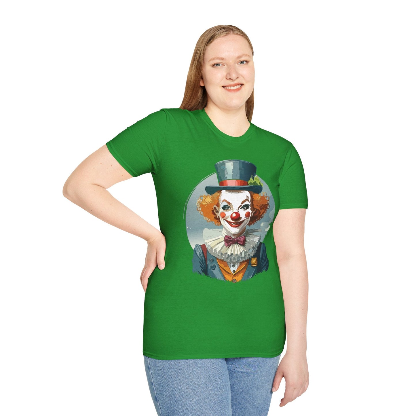 Unisex Clown Shirt Funny Man Circus Design Hundred Percent Ring Spun Cotton Gildan Softstyle Tee
