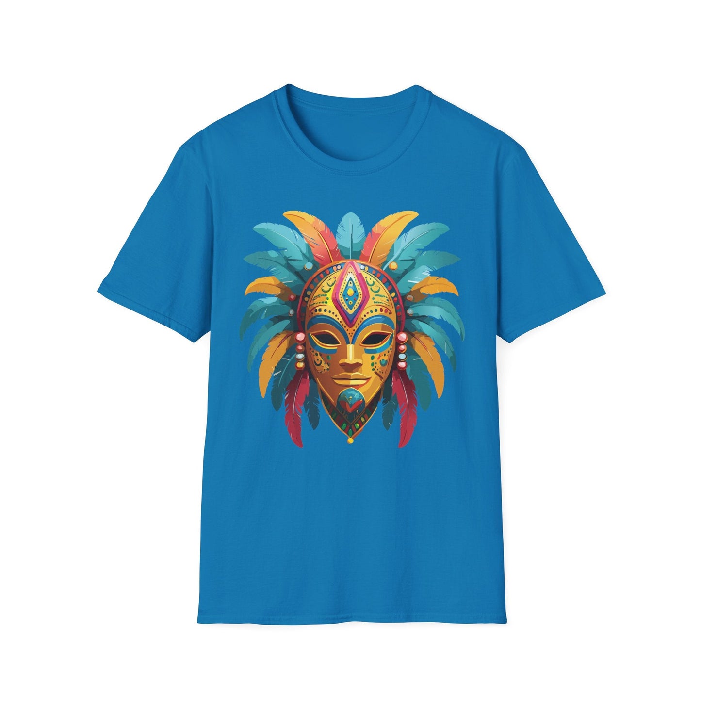 Unisex Mask Tee Shirt Masquerade Design Softstyle Gildan 64000 Comfortable Cotton Tee