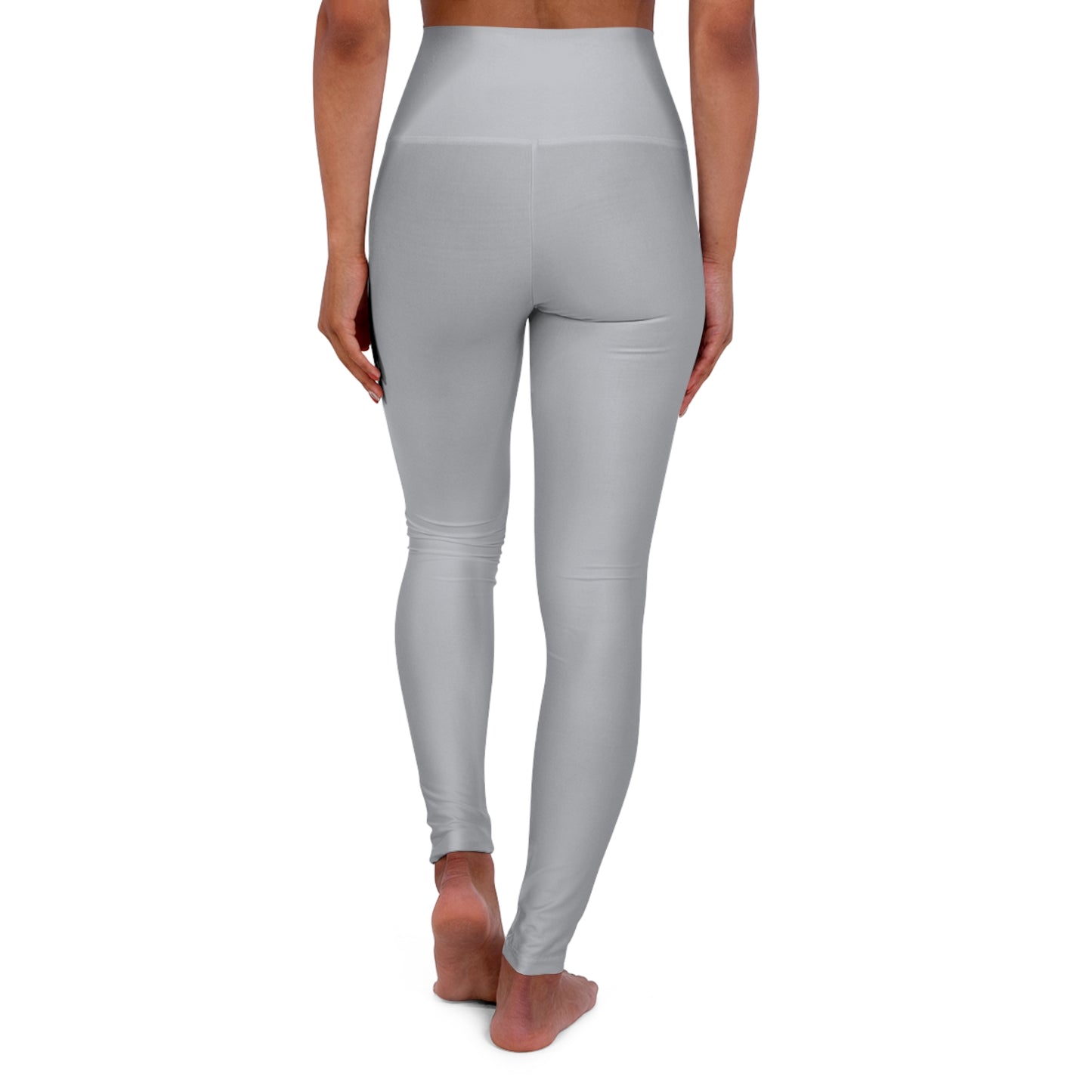 Pale Slate Grey Color High-Waist Yoga Leggings Women's Seamless Poly-Span Stretchy Pants XS-2XL