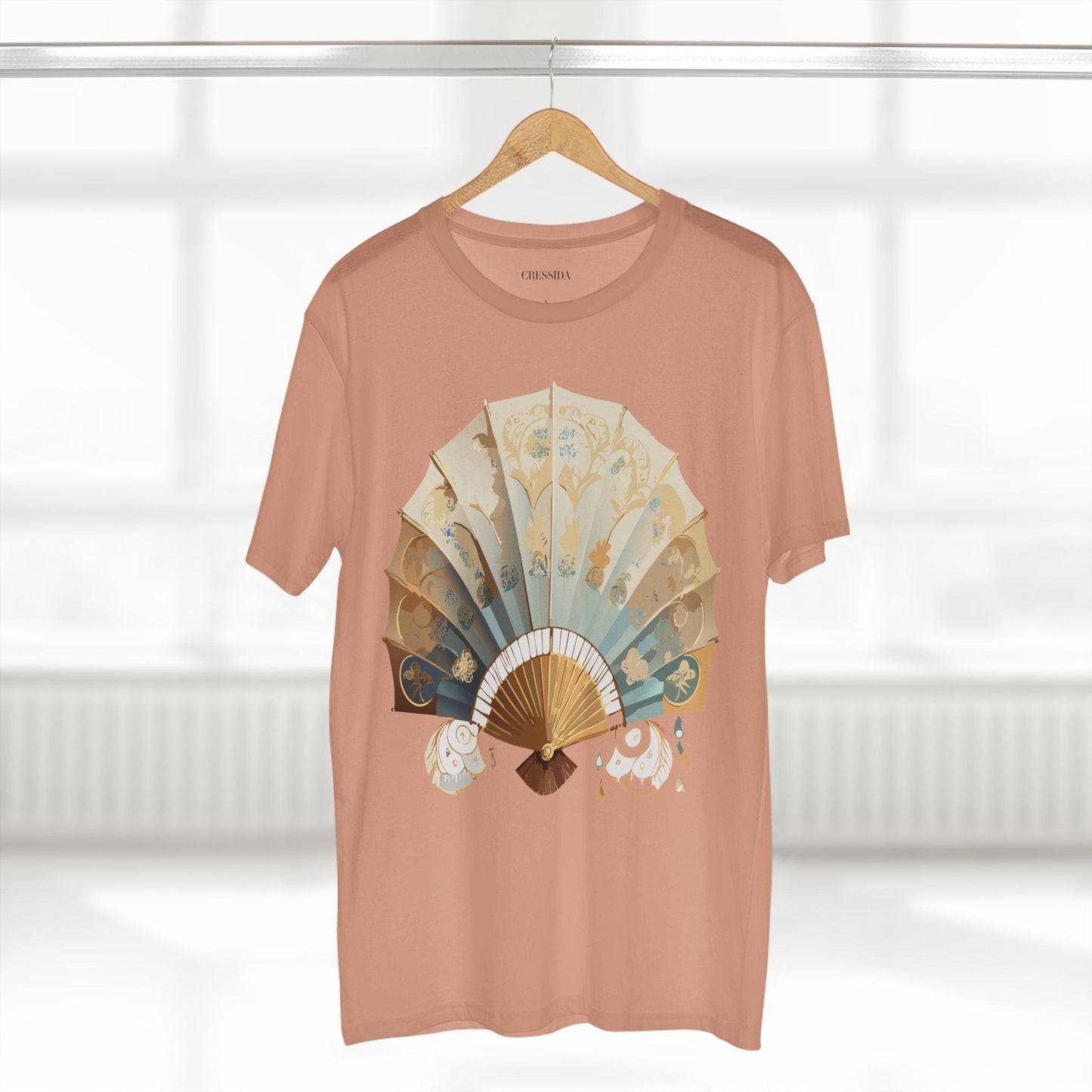 Antique Fan Graphic Design T-Shirt Unisex 100 Cotton Floral Carnival Artwork Tee 14