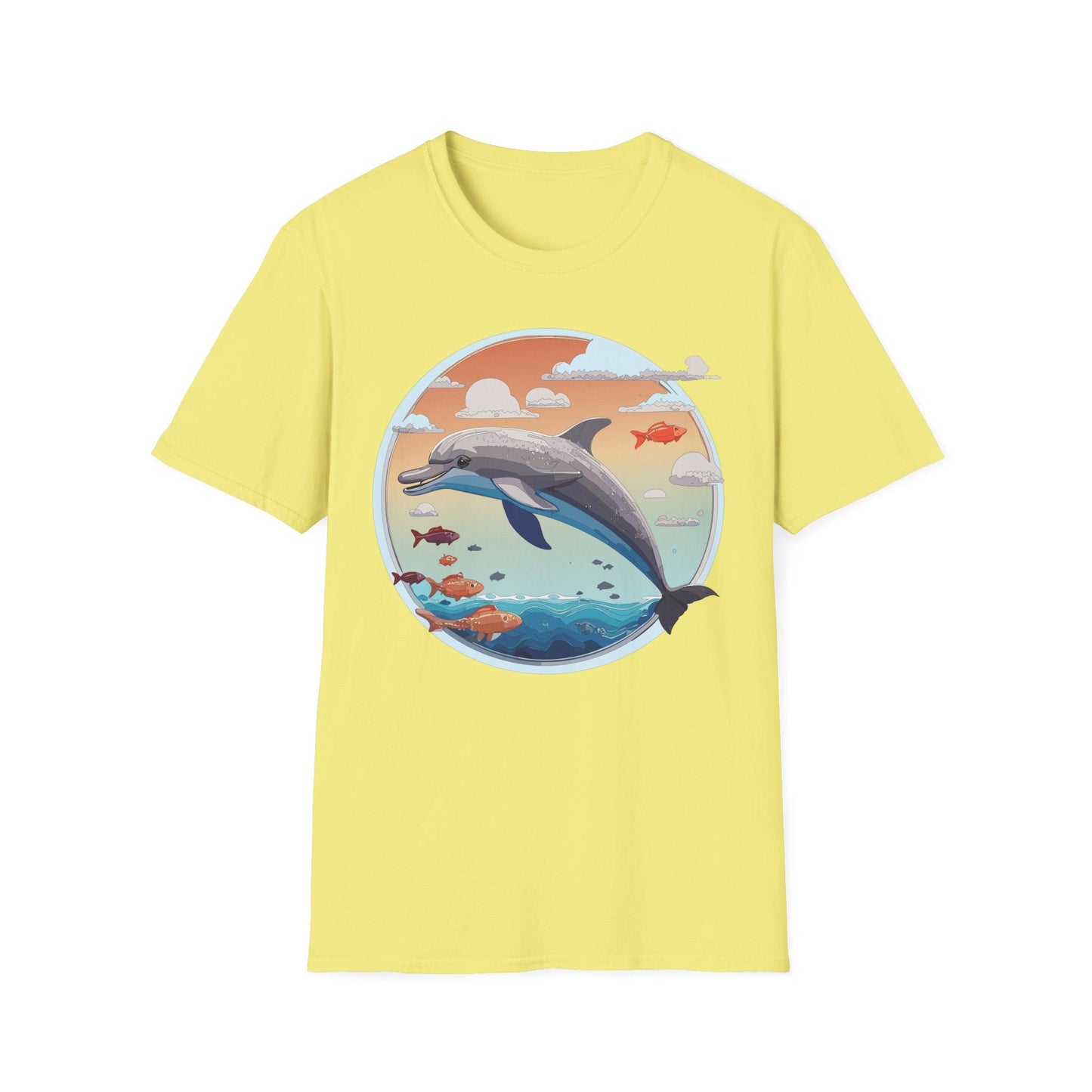 Dolphin Shirt Unisex Gildan Softstyle Cotton Tee For Men Women Dolphin Fish Animal Shirt