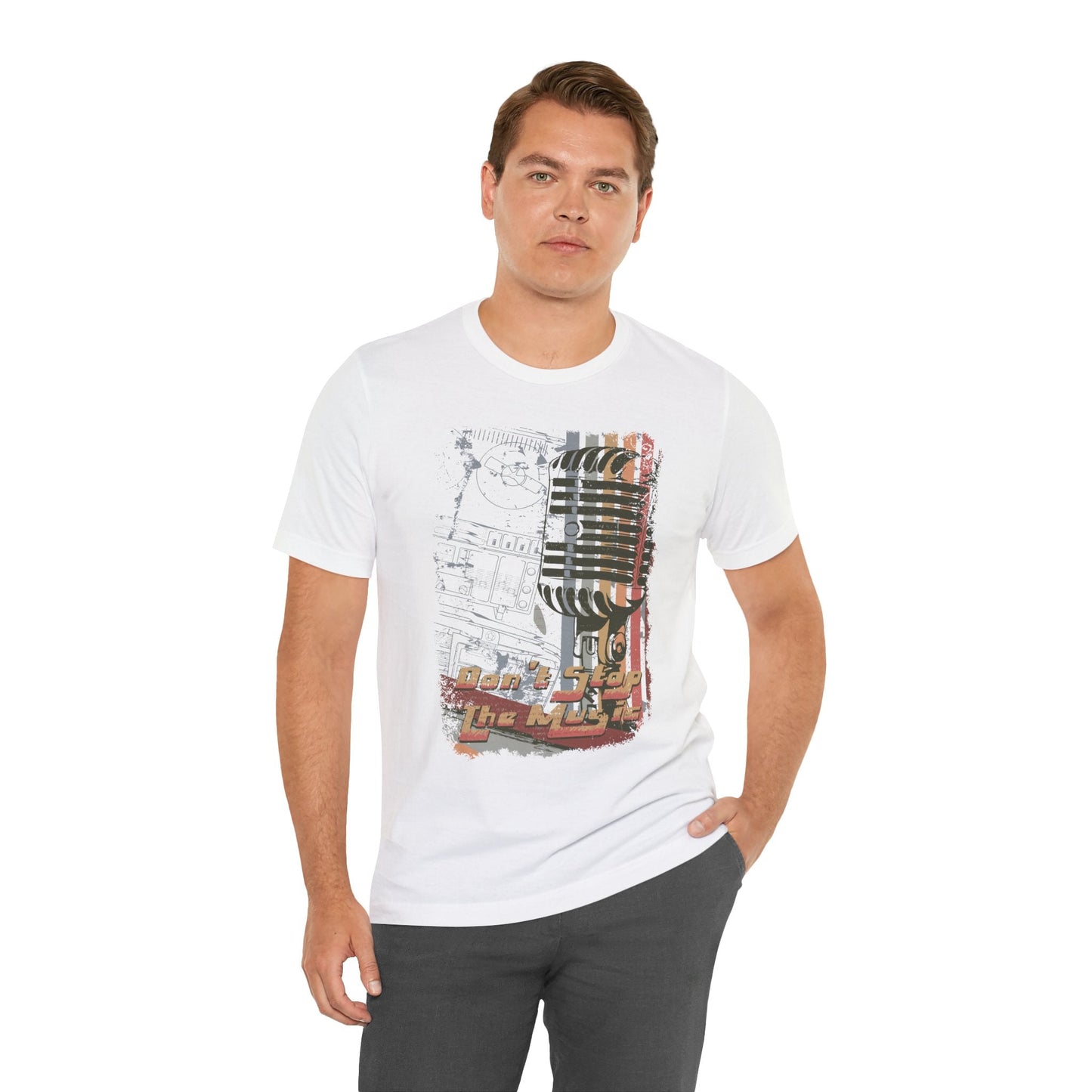Retro Microphone Graphic Unisex Cotton T-Shirt r9