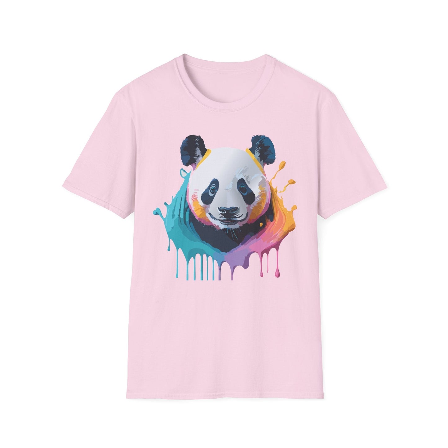 Unisex Panda Shirt T Shirt With Panda Animal Print Tee Softstyle Gildan 64000 100 Percent Ring Spun Cotton