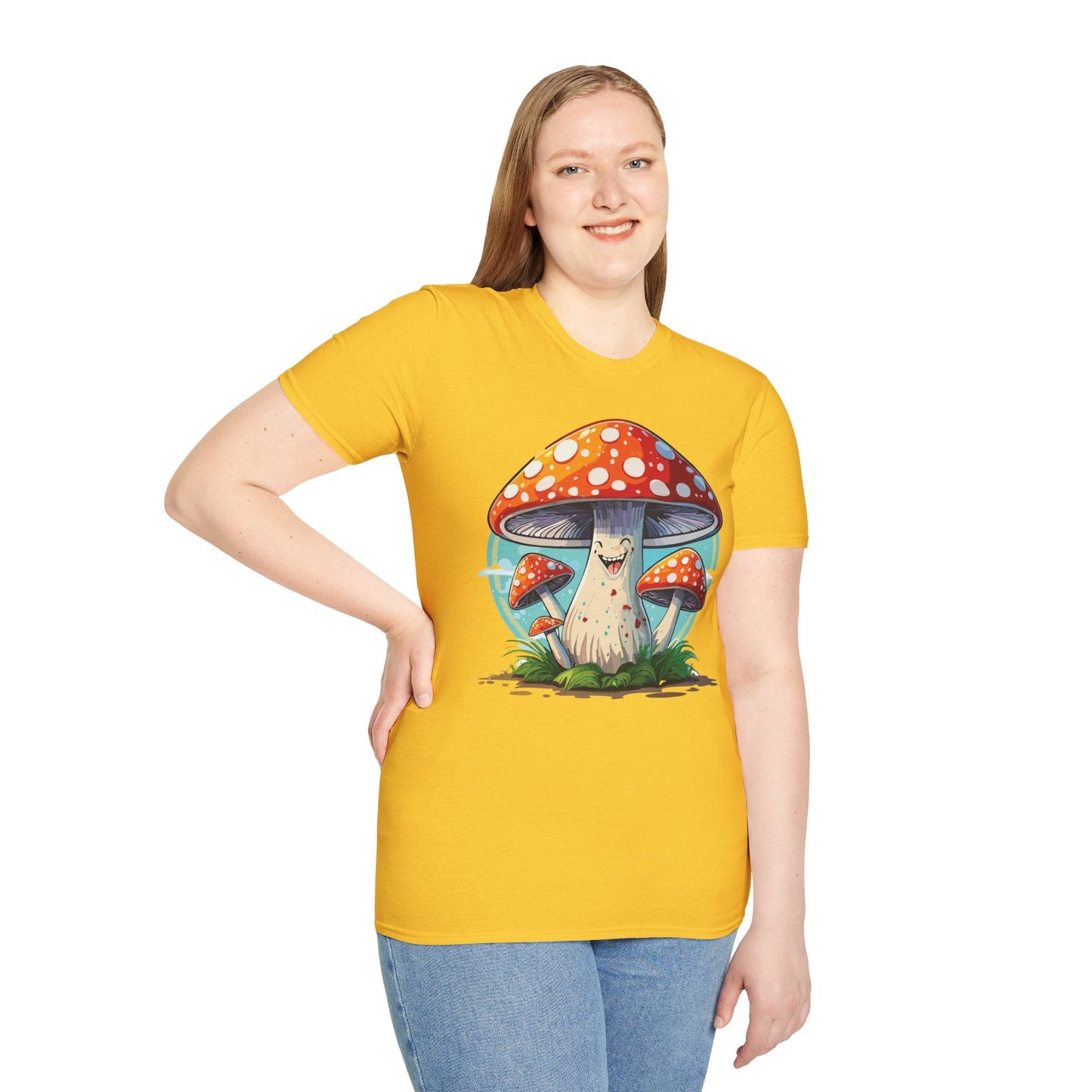 Mashroom Tee Shirt Unisex Funny Mashroom Design Softstyle Cotton Tee For Everyday Comfort