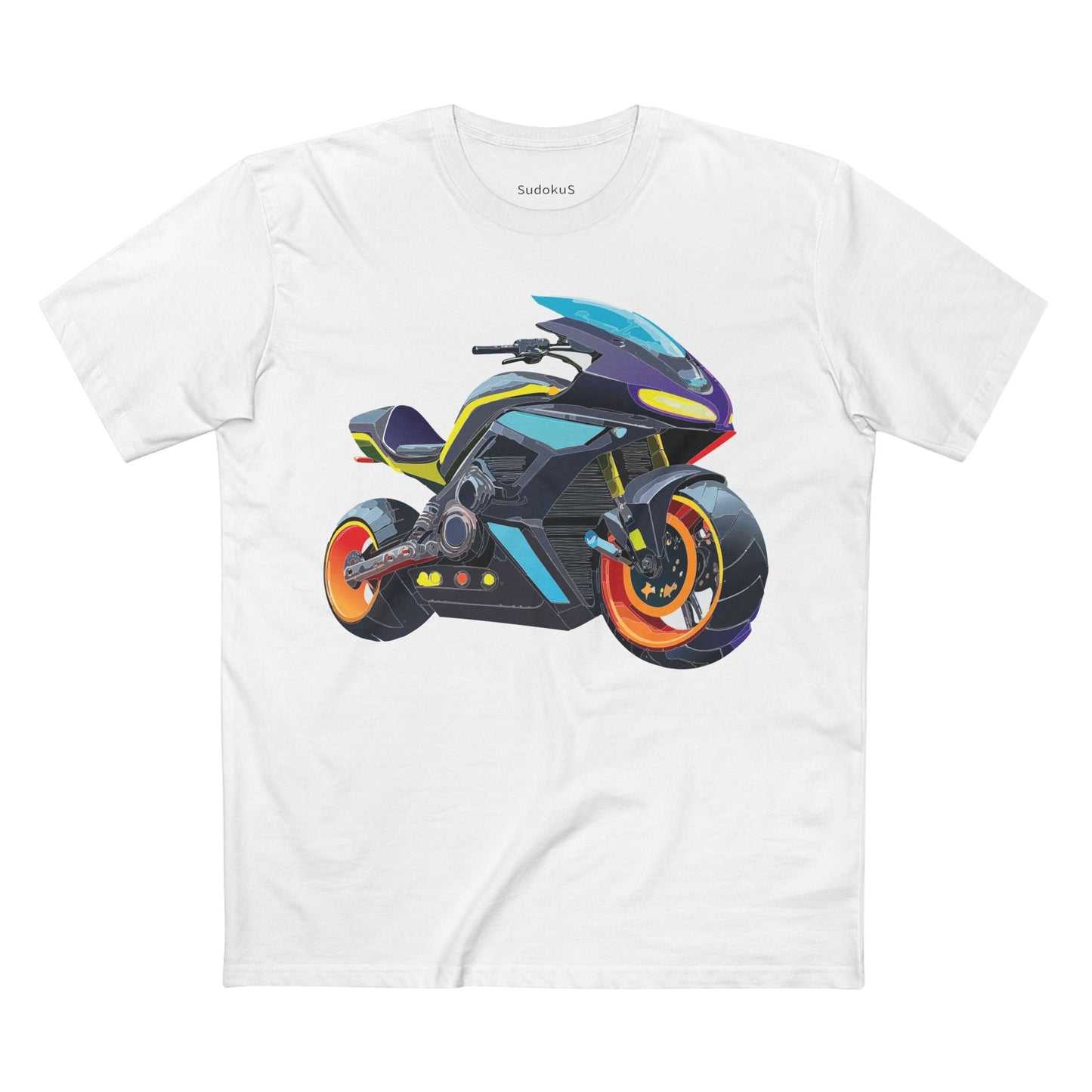 Moto Bike Graphic Unisex 100 Cotton Staple Tee 27