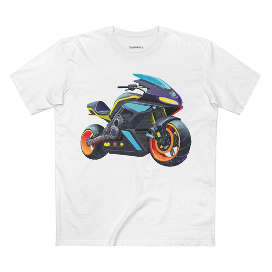 Moto Bike Graphic Unisex 100 Cotton Staple Tee 27