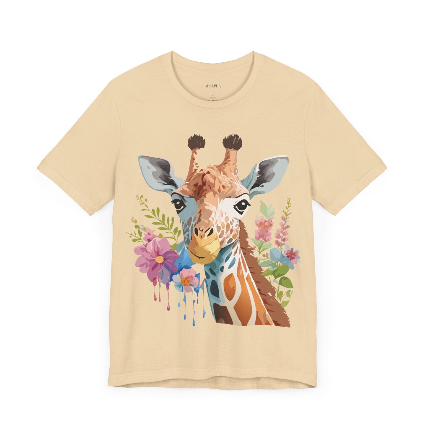 Giraffe Graphic Unisex 100 Cotton Vintage Animal Art T-Shirt 3