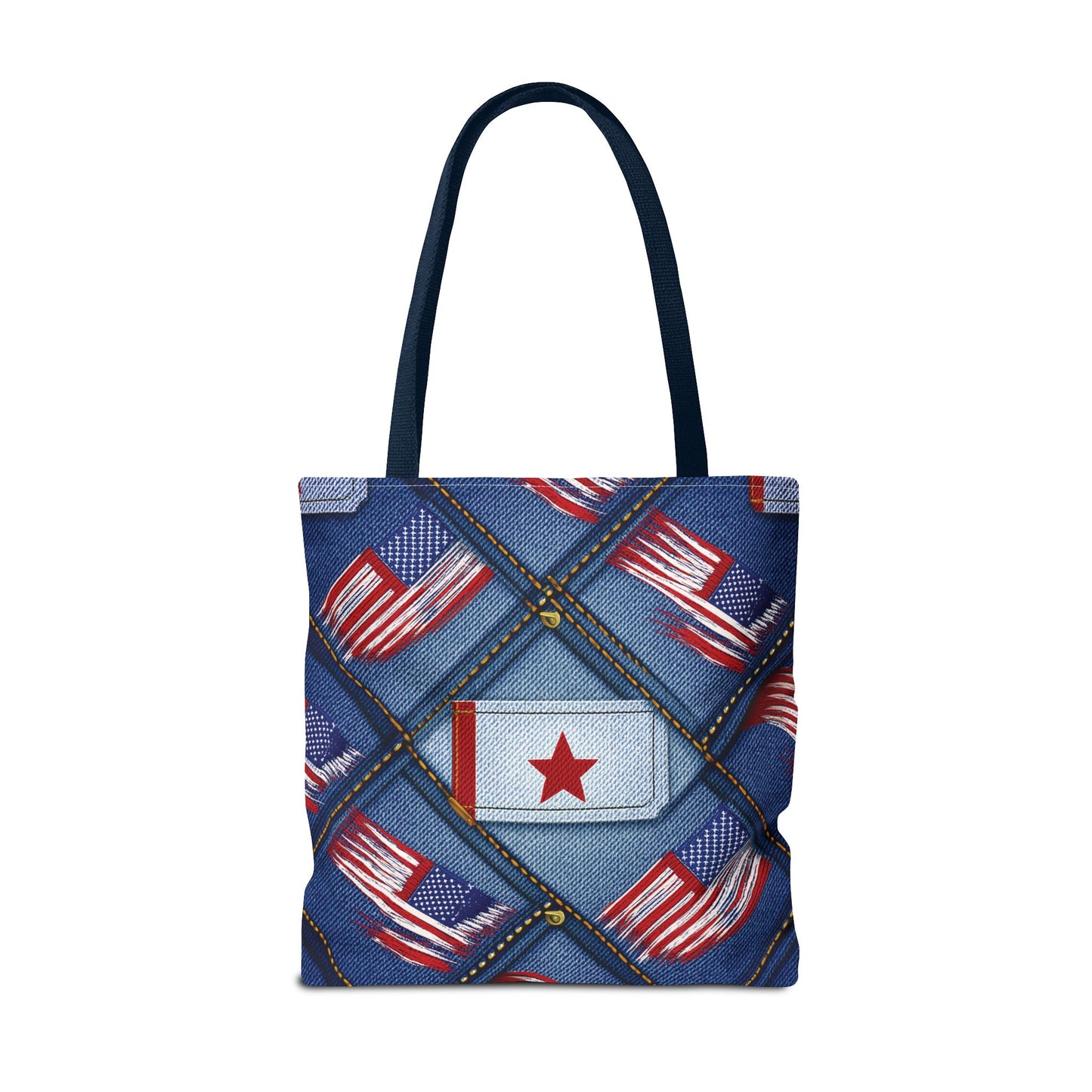4th of July DENIM PRINT CANVAS BAG HIGH-QUALITY 100% SPUN POLY 3 SIZE BAG-200-7