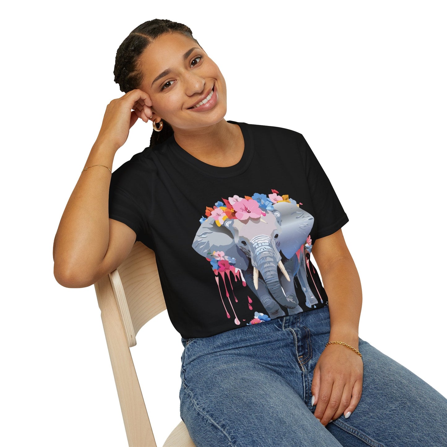 Elephant Graphic T Shirt Unisex Animals Tee Softstyle 64000 Gildan Comfort Breathable