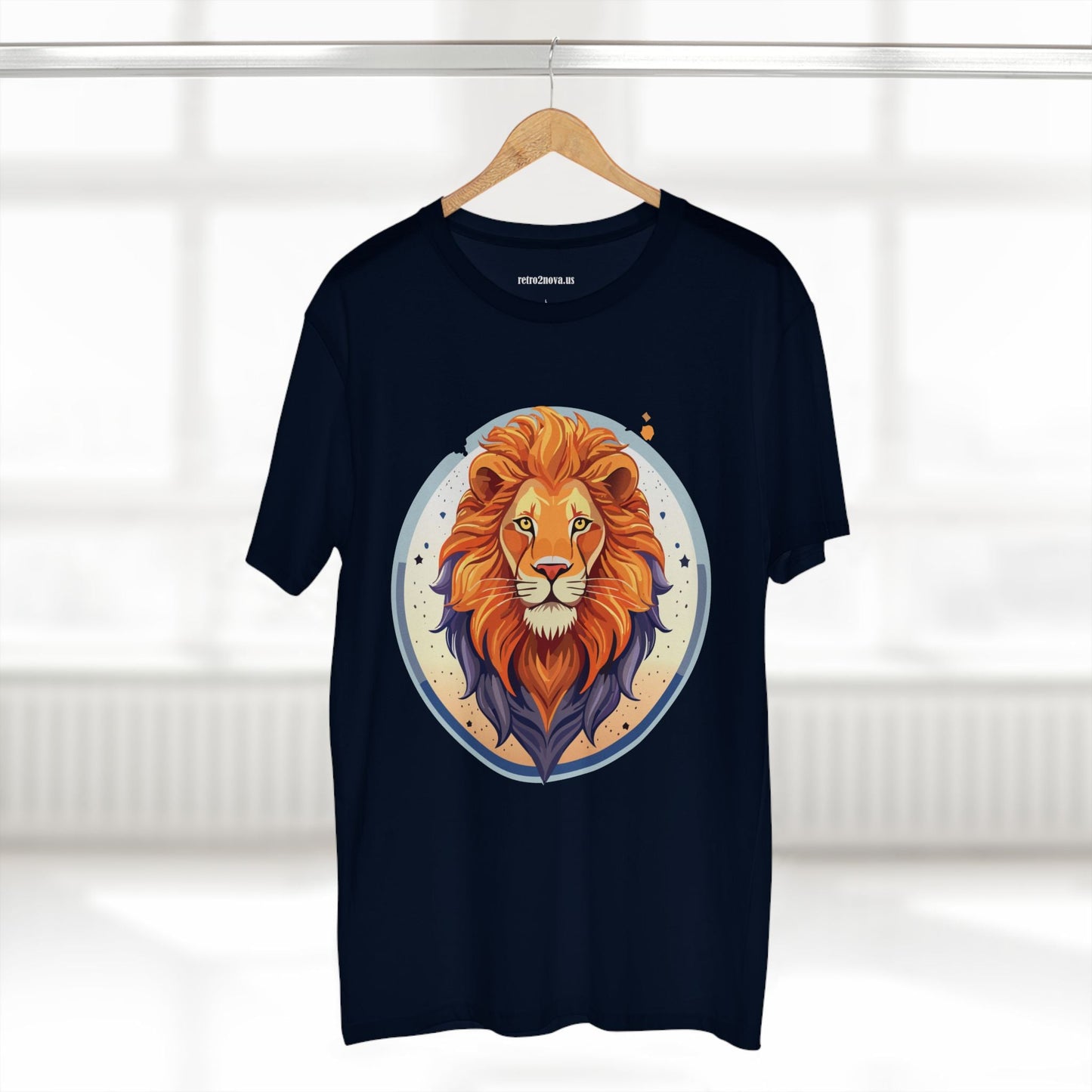 Unisex Premium Cotton Lion Art Tee Shirt By Retro2Nova Original Artwork Collection For Everyday Comfort
