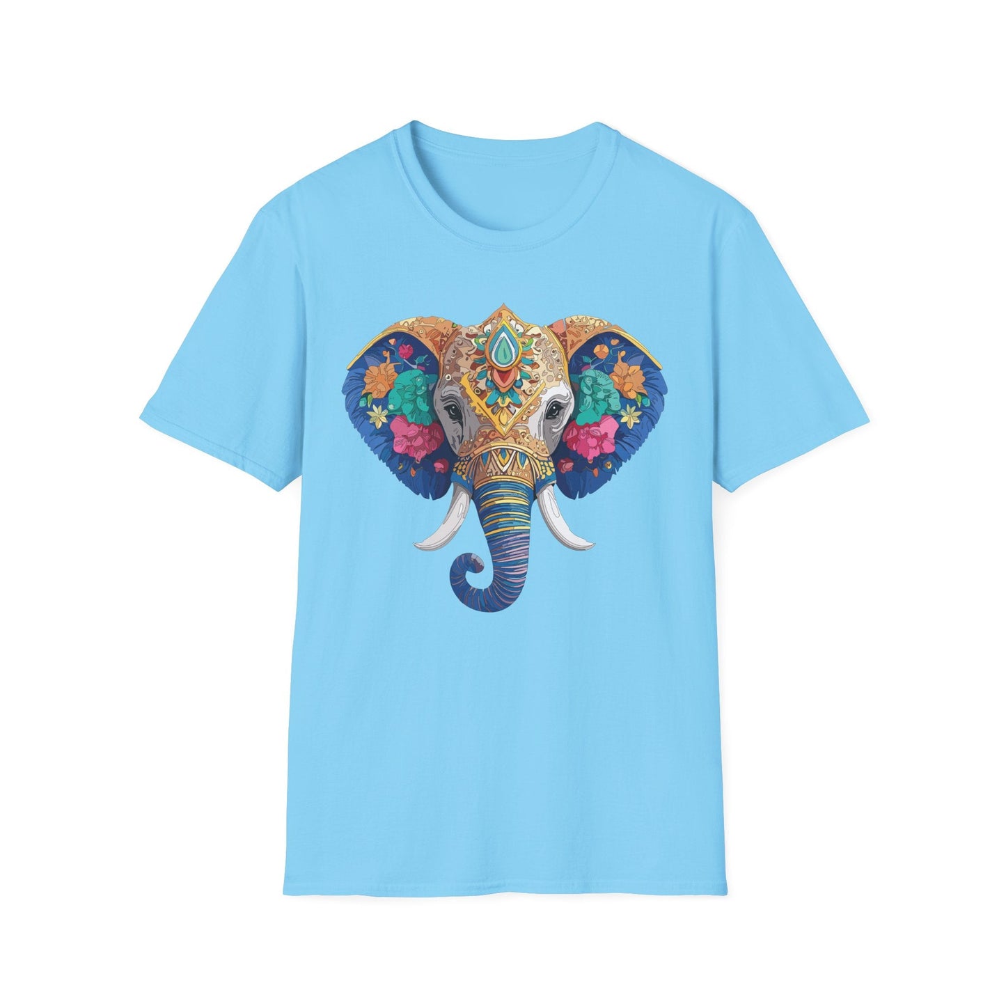 Elephant T Shirt Unisex Gildan Softstyle 64000 100 Percent Cotton Graphic Animal Tee