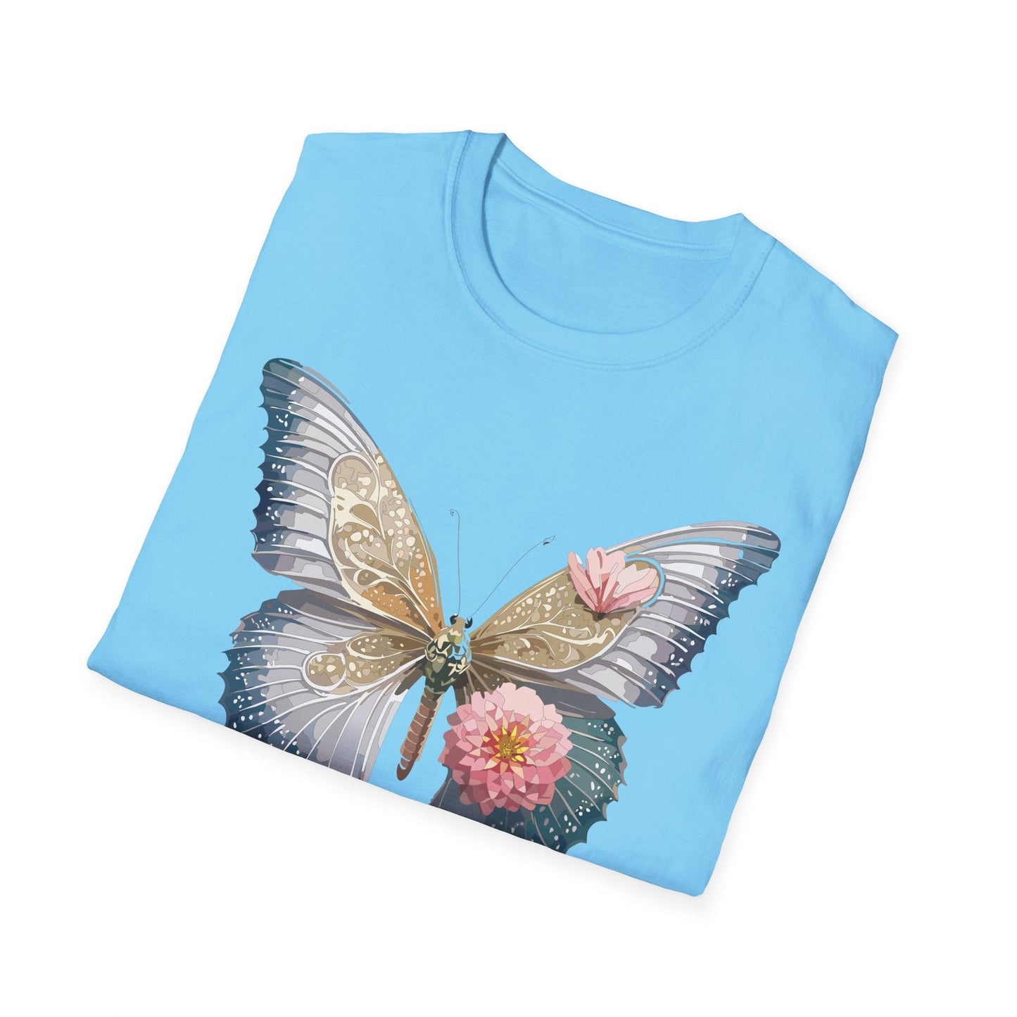 Unisex Monarch Butterfly T Shirt Softstyle Gildan 64000 100 Percent Ring Spun Cotton Tee