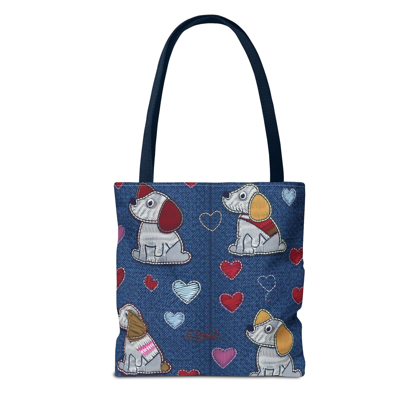 Love Day Graphic Design Denim Fabric Imitation Print Unisex Canvas Bag POLY 3 Sizes Tote Bag 201-15