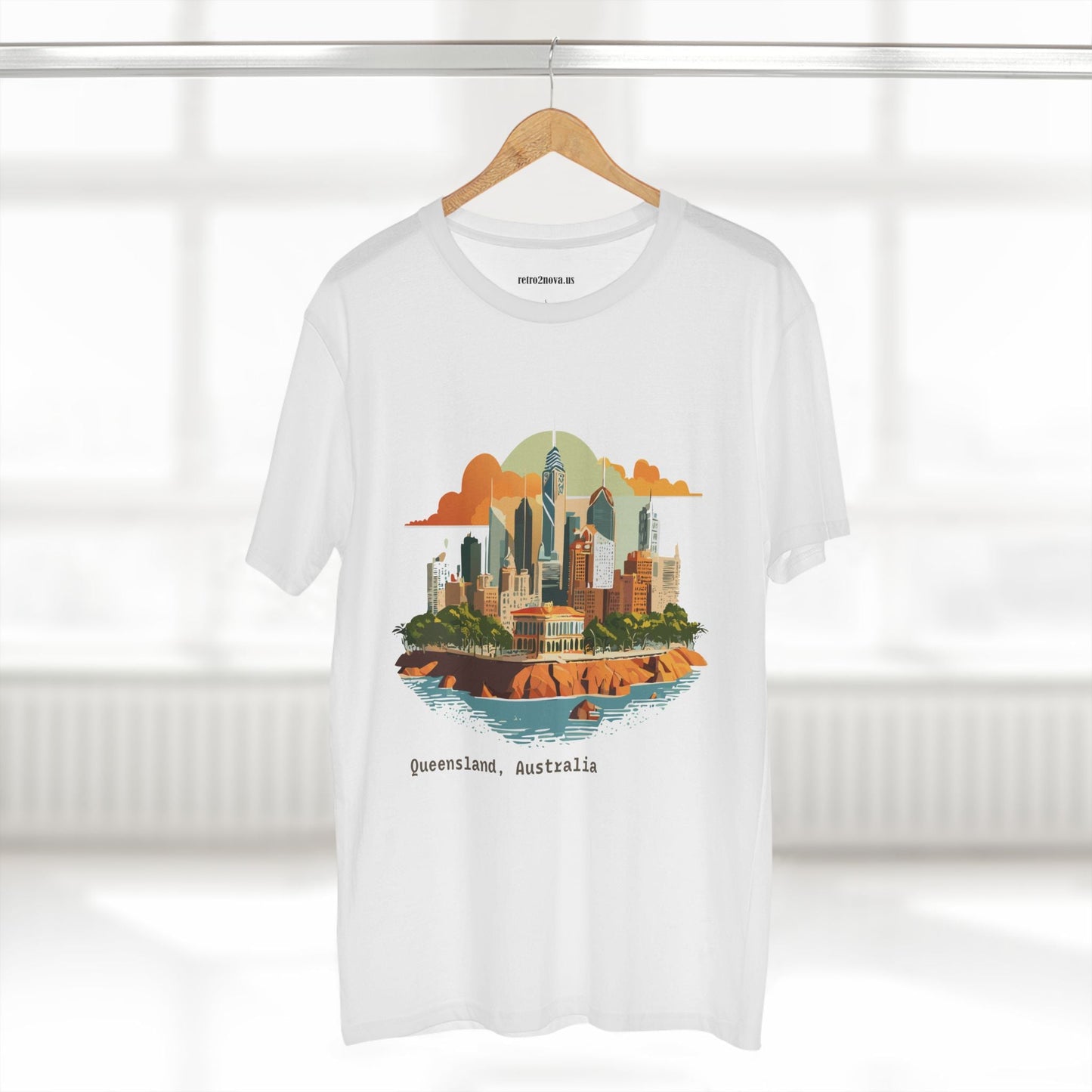 Unisex Travel Shirt Australia Art Tee Premium Cotton Original Design Retro2Nova TT65