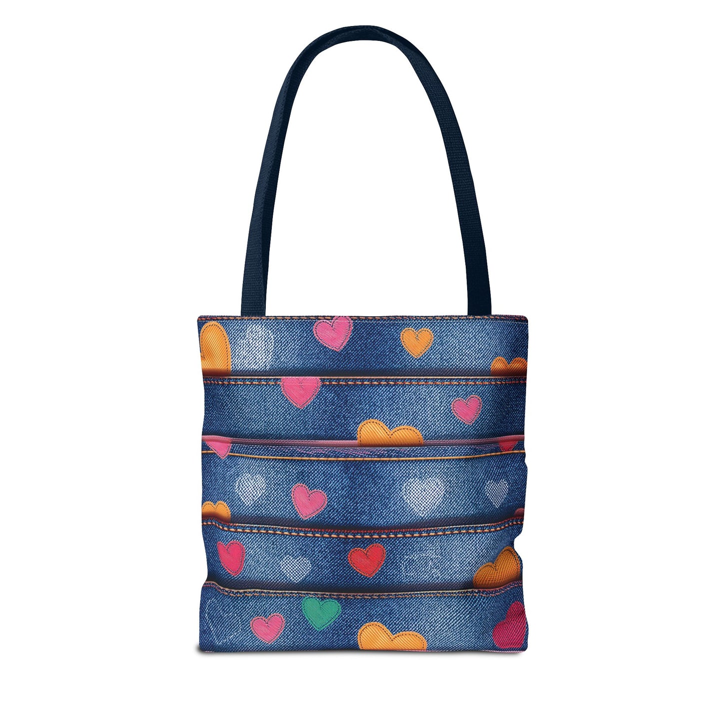 Love Day Graphic Design Denim Fabric Imitation Print Unisex Canvas Bag POLY 3 Sizes Tote Bag 201-28