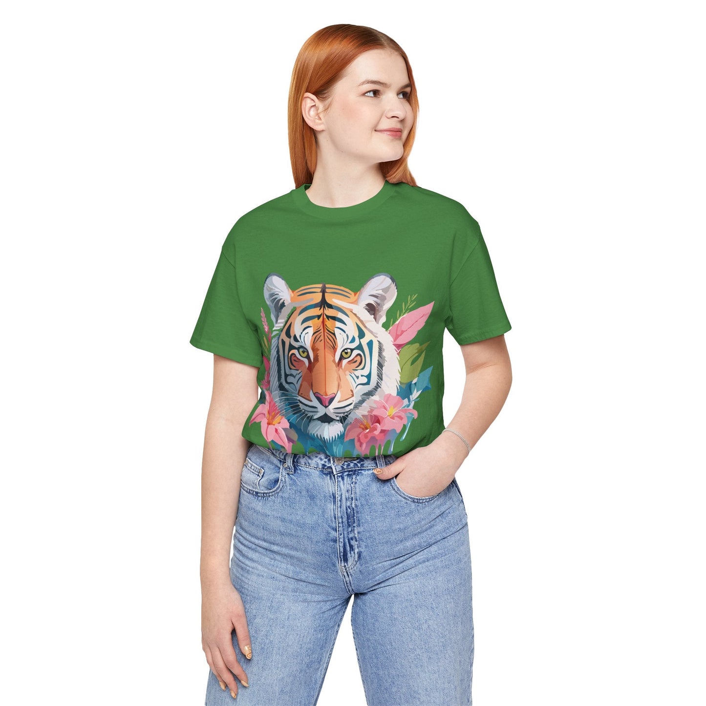 Tiger Graphic Unisex 100 Cotton Vintage Art with Animal Tee 13