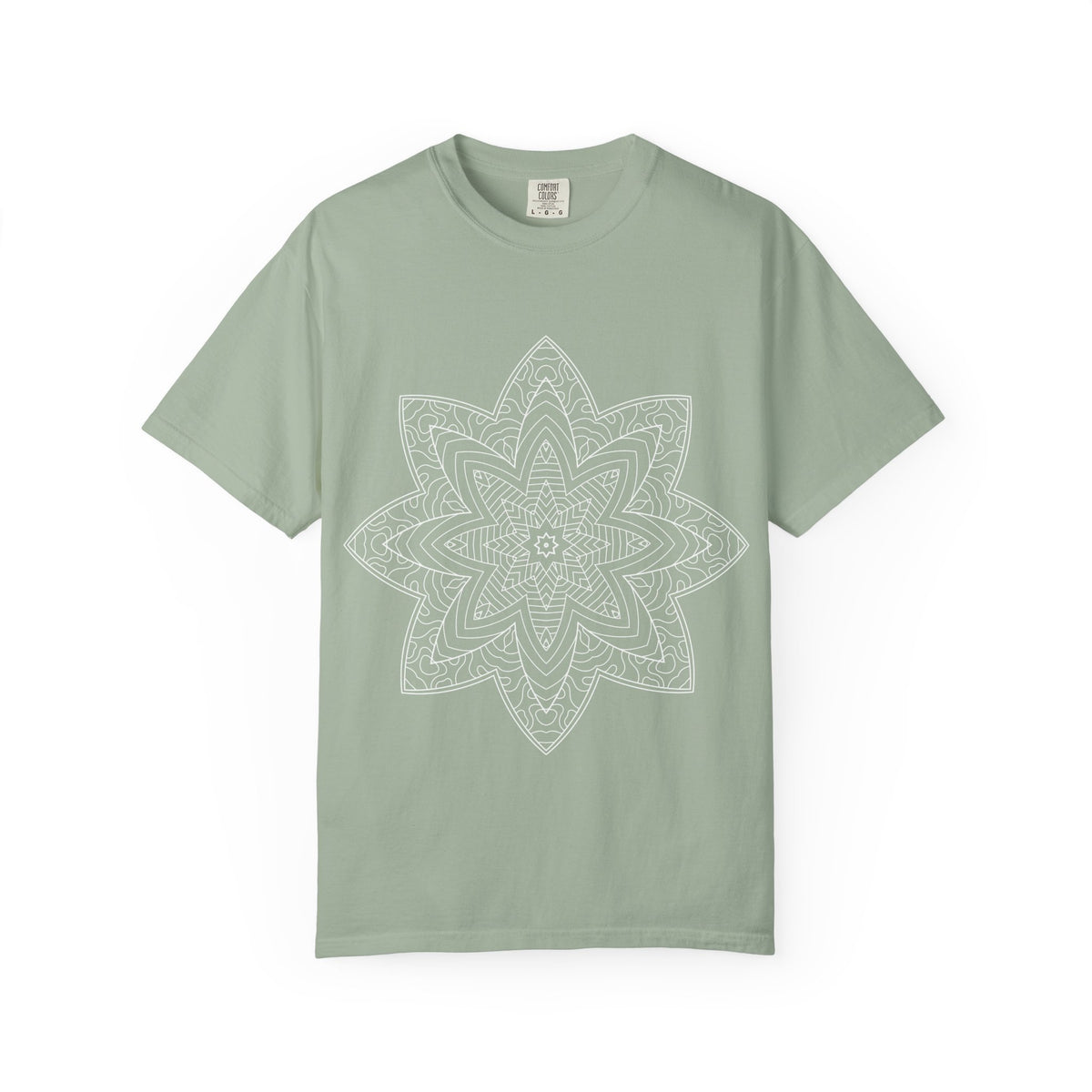 Unisex Garment Dyed Cotton T-Shirt with Mandala Graphic Design