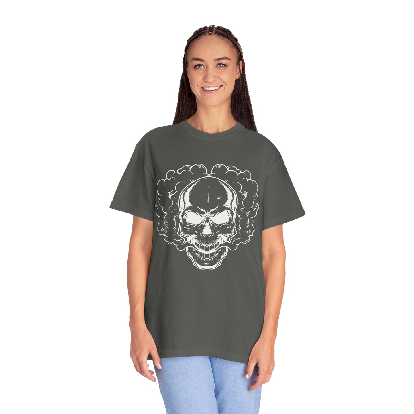 Camiseta unisex de algodón con calavera 