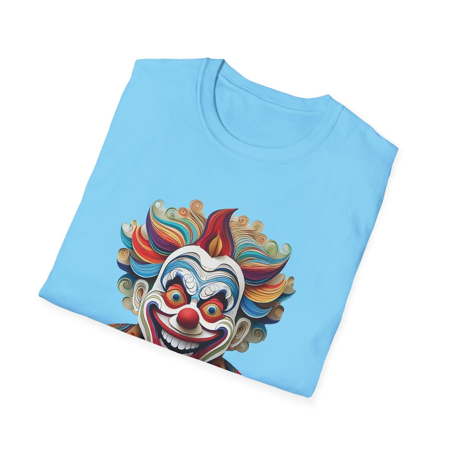 Graphic Clown Themed Unisex Softstyle Tee Funny Man Circus Scary Man Gildan 64000