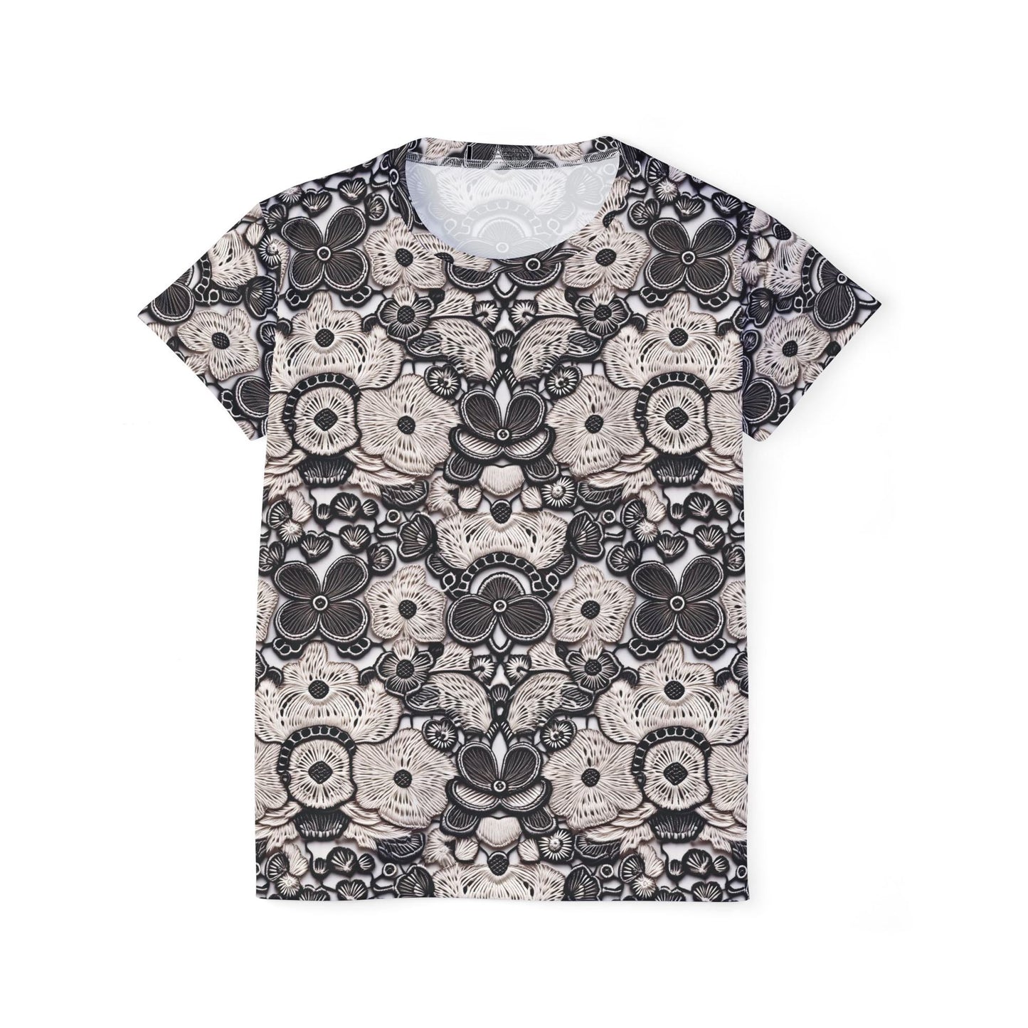 Women Poly T-Shirt with Lace Print 4
