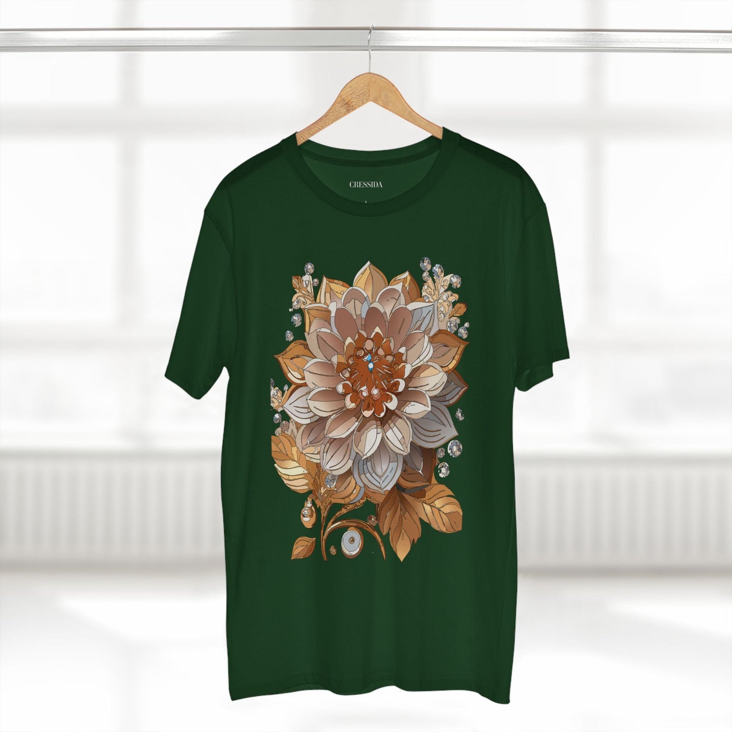 Floral Graphic T-Shirt Unisex 100 Cotton Art Design with Antique Flowers Tee 1