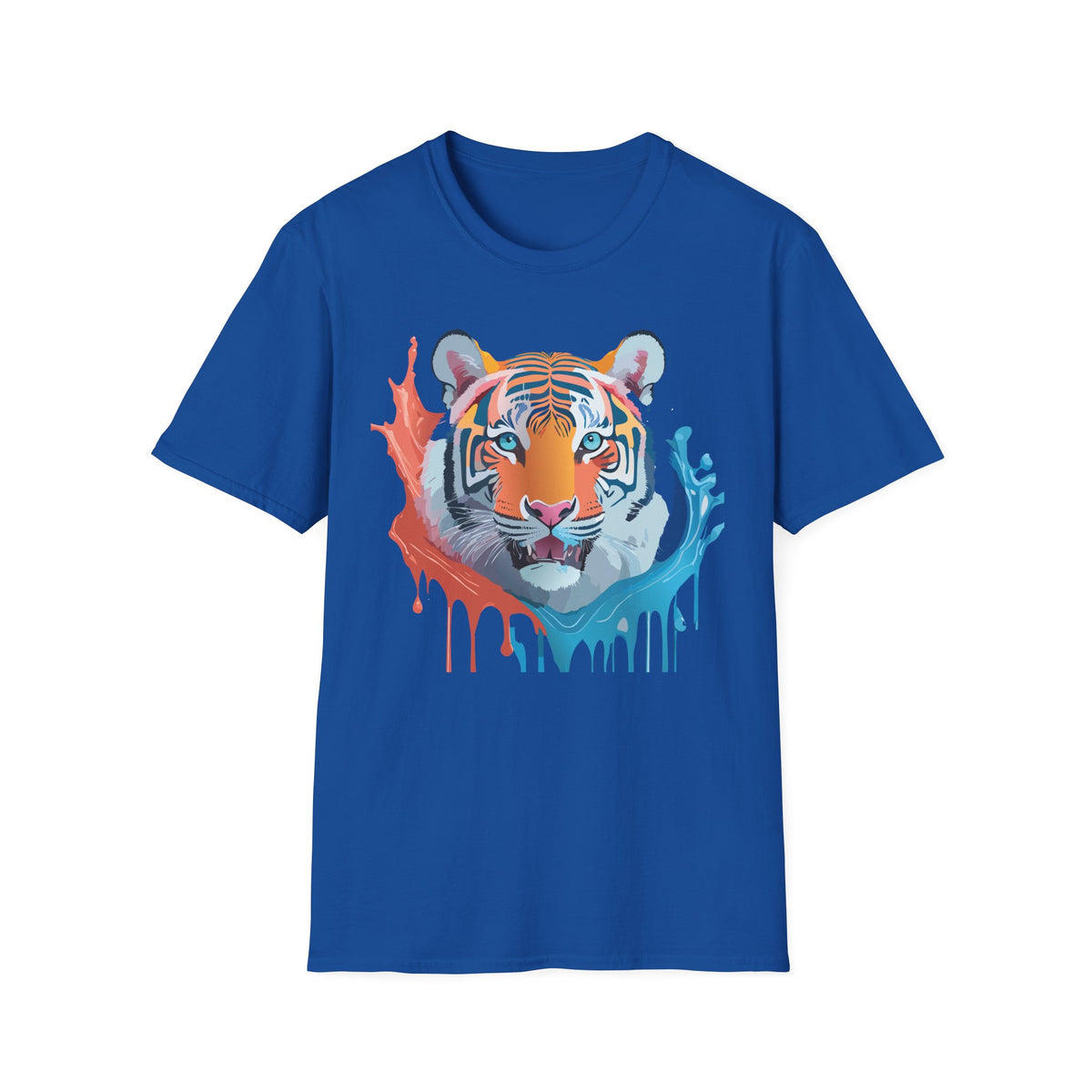 Color Splash Tiger T-Shirt | Watercolor Tiger Face Tee