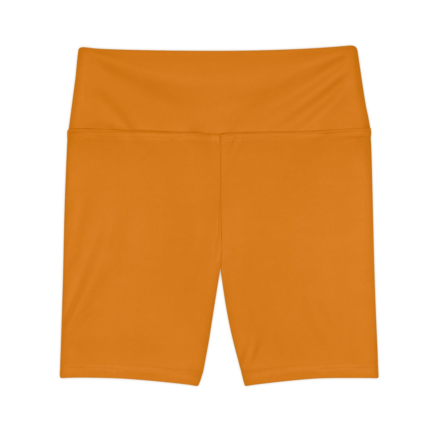 Amber Earth Women's Orange High-Waist Workout Shorts – Fitness Biker Shorts