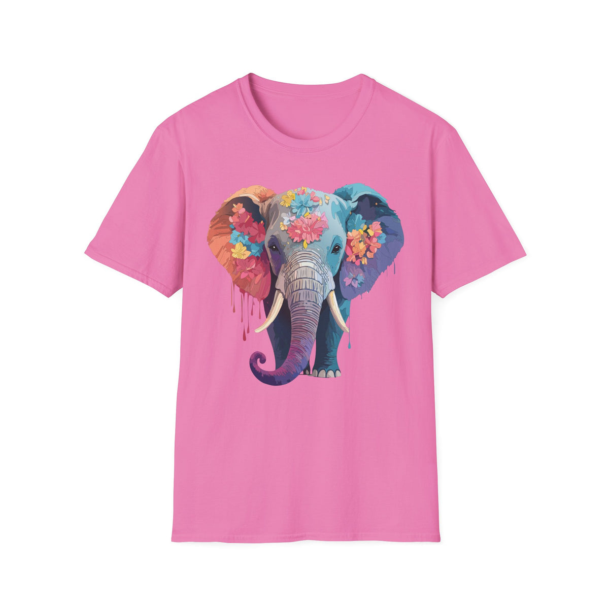 Colorful Floral Elephant T-Shirt | Watercolor Elephant Tee