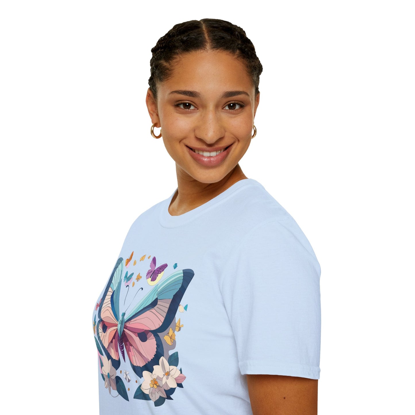 Butterfly Shirt Unisex T Shirt Softstyle Gildan 64000 Ring Spun Cotton Monarch Design
