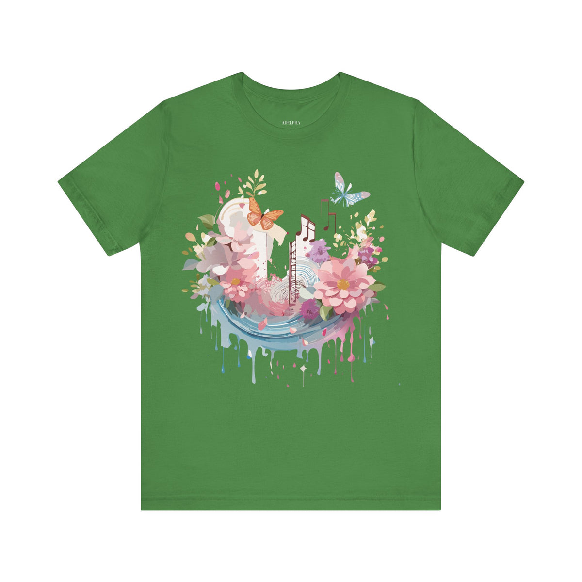 Music Graphic Unisex Cotton Bella+Canvas Tee with Art Design m86