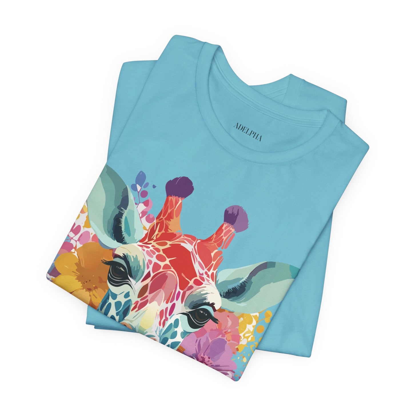 Giraffe Graphic Tee Unisex Vintage Inspired Art Design Adelpha Short Sleeve Shirt