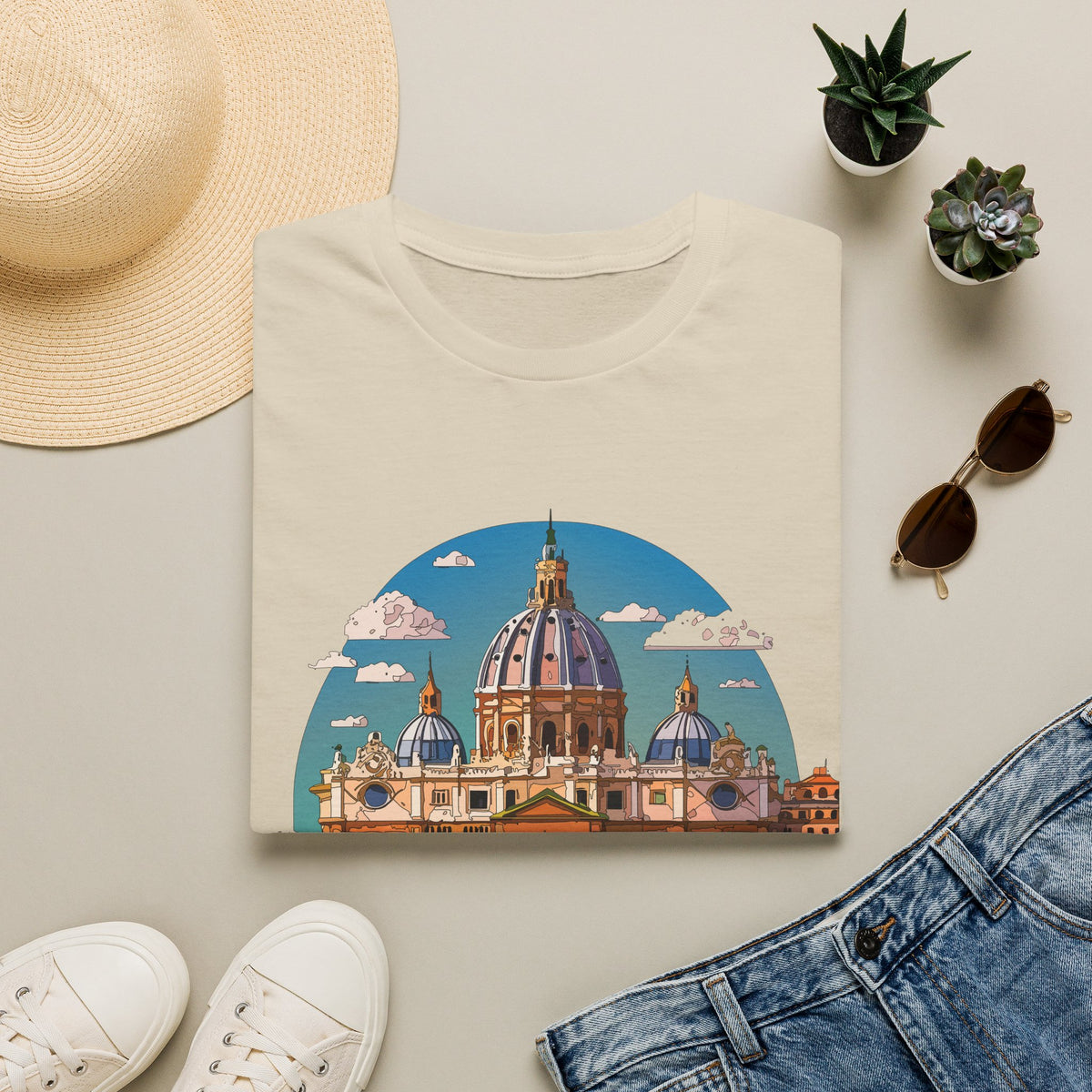 St. Peter's Basilica Illustration T-Shirt | Rome Italy Travel Tee