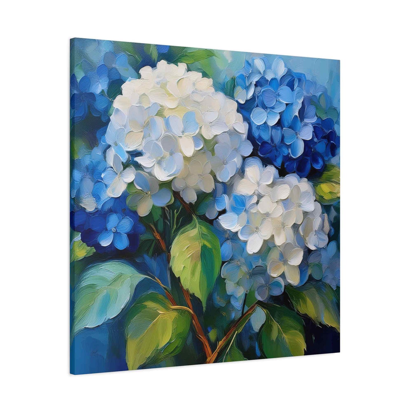 Hydrangeas Print Canvas, Flowers Oil Paint Print 20x20, 24x24, 30x30, 32x32, 36x36, Floral Art Design Print Non-Frame MC-31