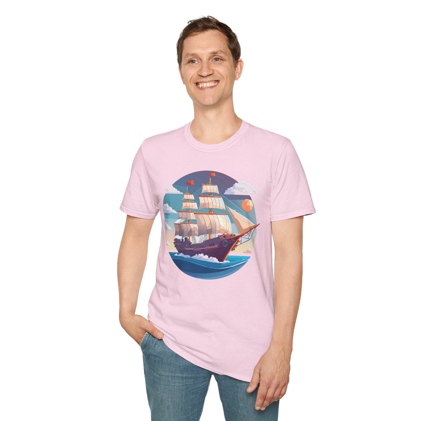 Nautical Ship T Shirts Frigate T Shirts Vessel Tee Shirt Unisex Softstyle T Shirt